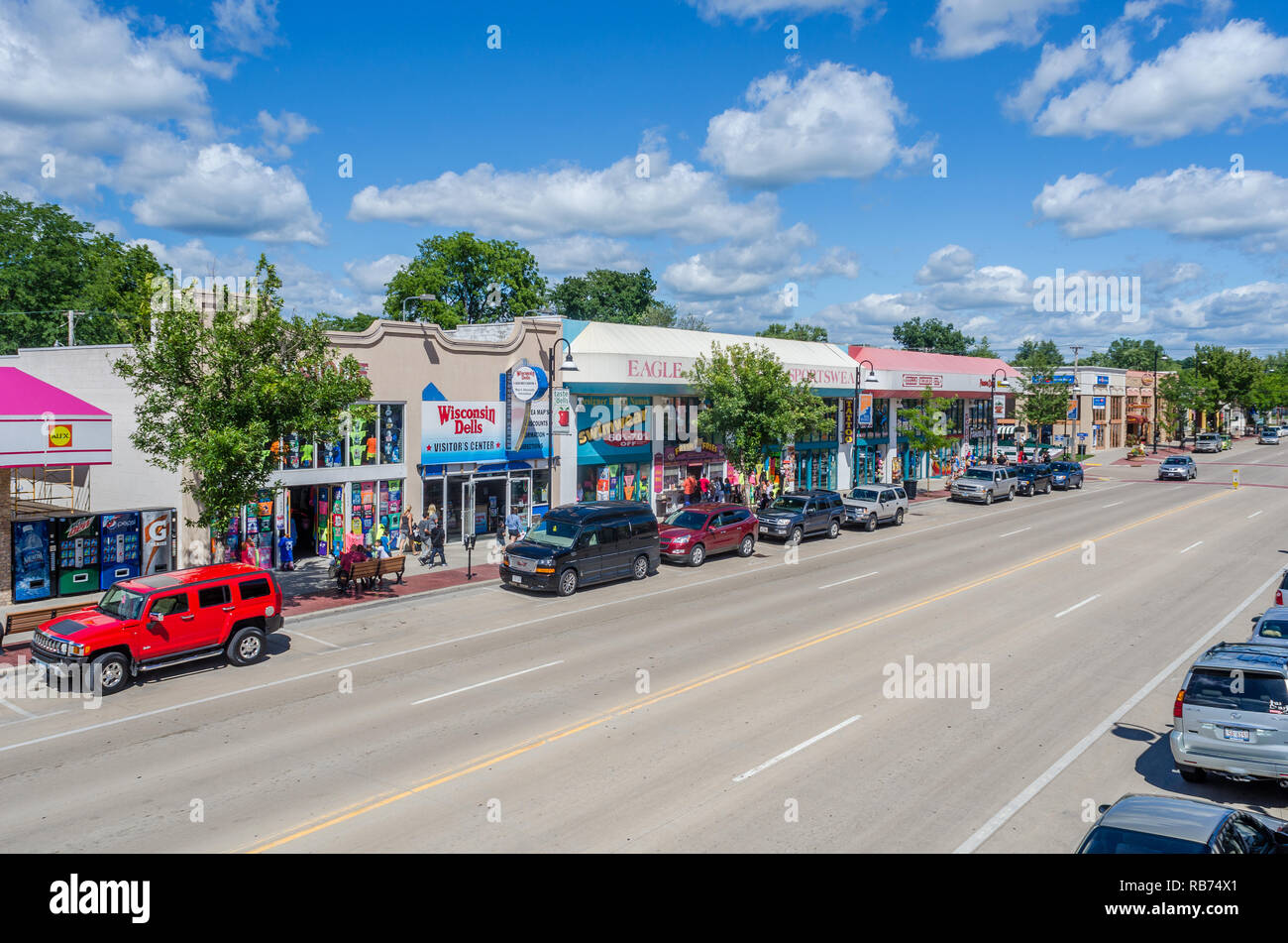 Edifici in Wisconsin Dells Foto Stock