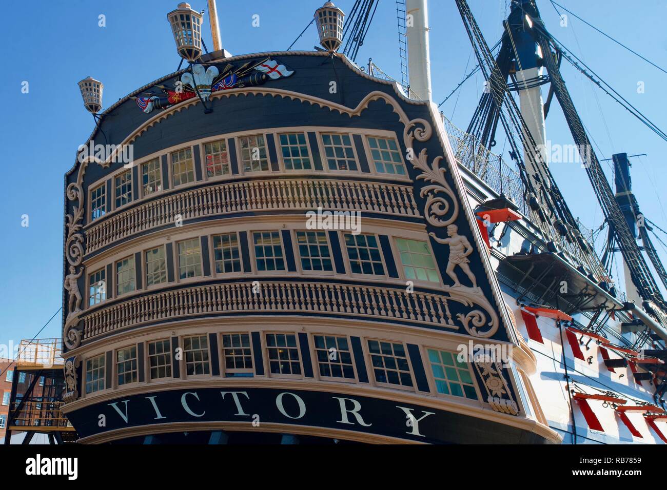 HMS Victory, Portsmouth, Hampshire, Inghilterra. Foto Stock