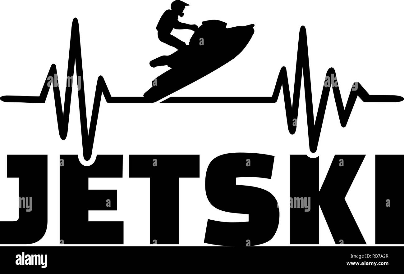 Impulso di heartbeat di linea con jetski sull'acqua Foto Stock