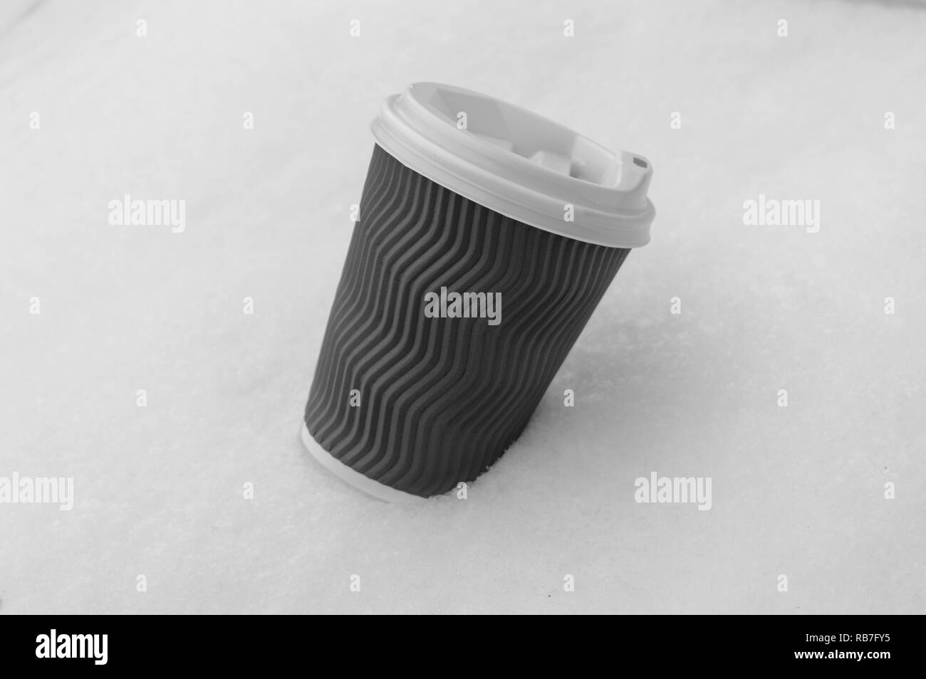 Il caffè e la neve Foto Stock