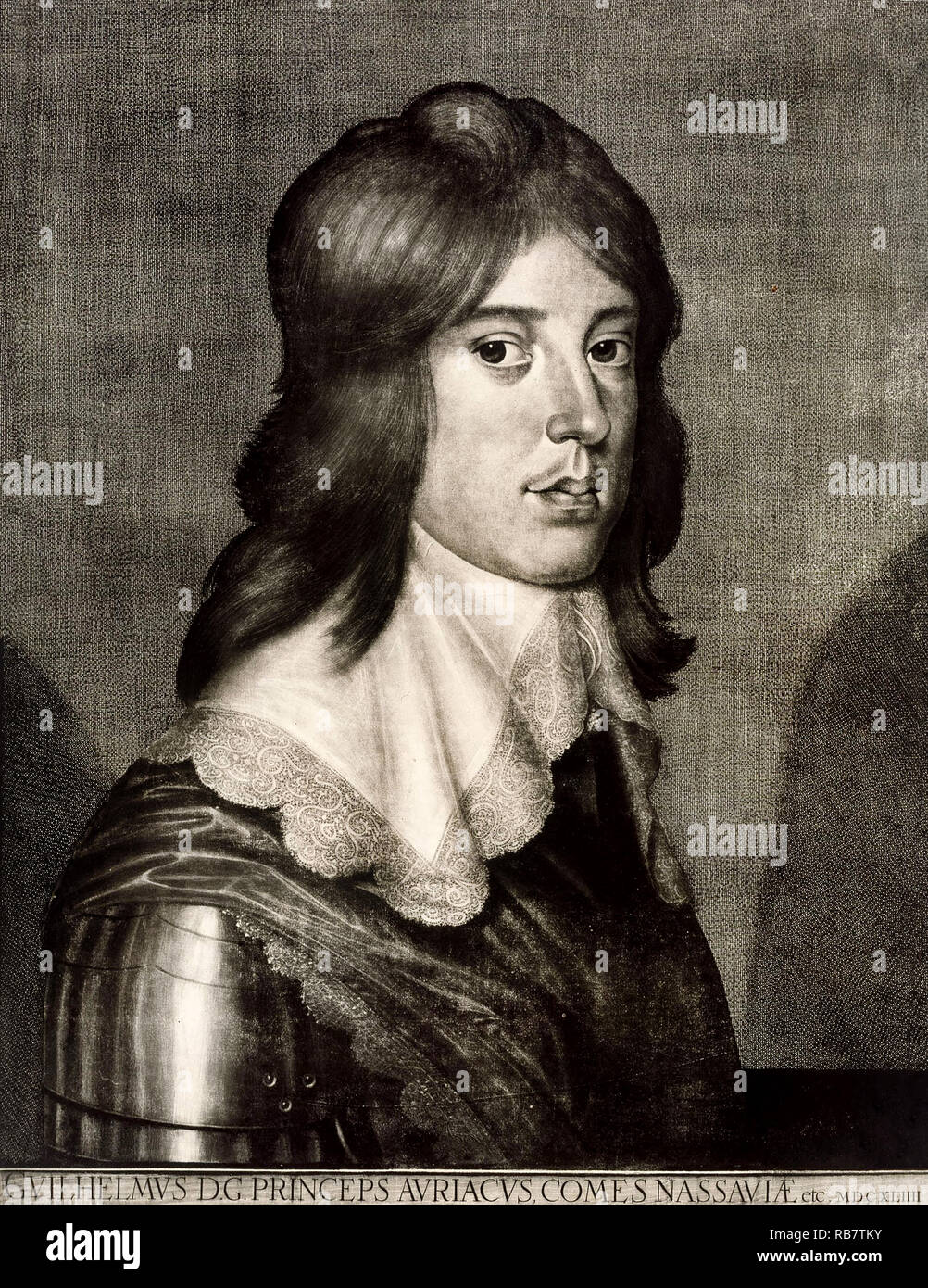 Ludwig von Siegen, Guglielmo II di Orange 1644 mezzatinta, Kupferstichkabinet Berlino, Germania. Foto Stock
