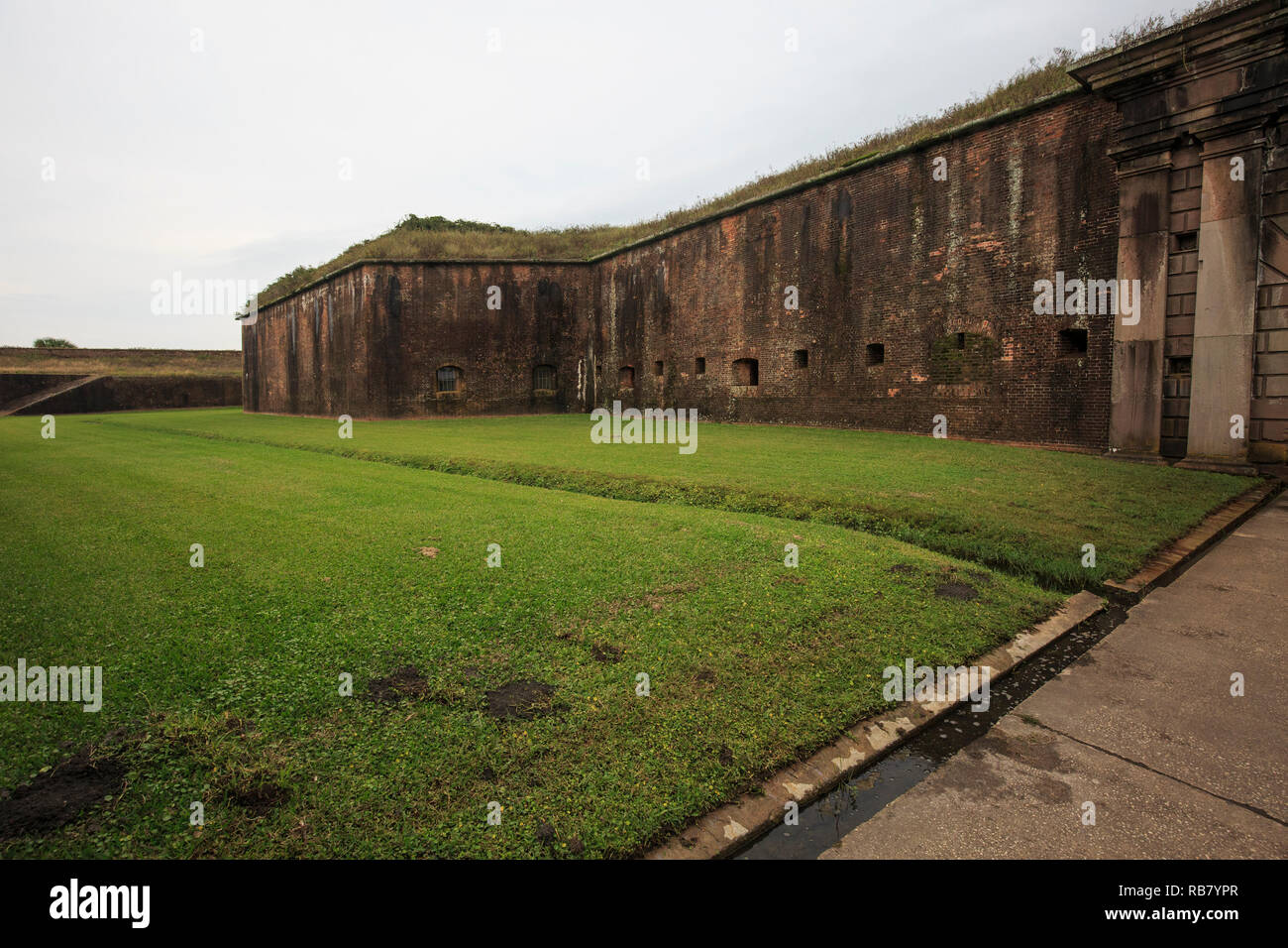 Fort Morgan sulla Baia di Mobile, Alabama. Tunnel dove i cannoni erano collocate precedentemente. Foto Stock
