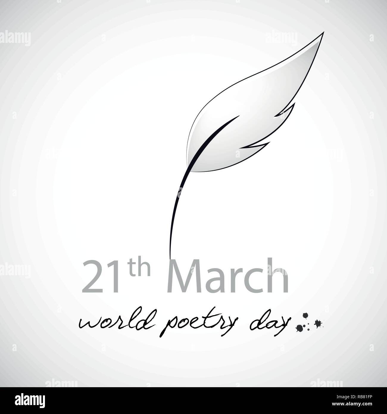 La poesia del mondo giorno 21 marzo schizzo di una penna stilografica illustrazione vettoriale EPS10 Illustrazione Vettoriale