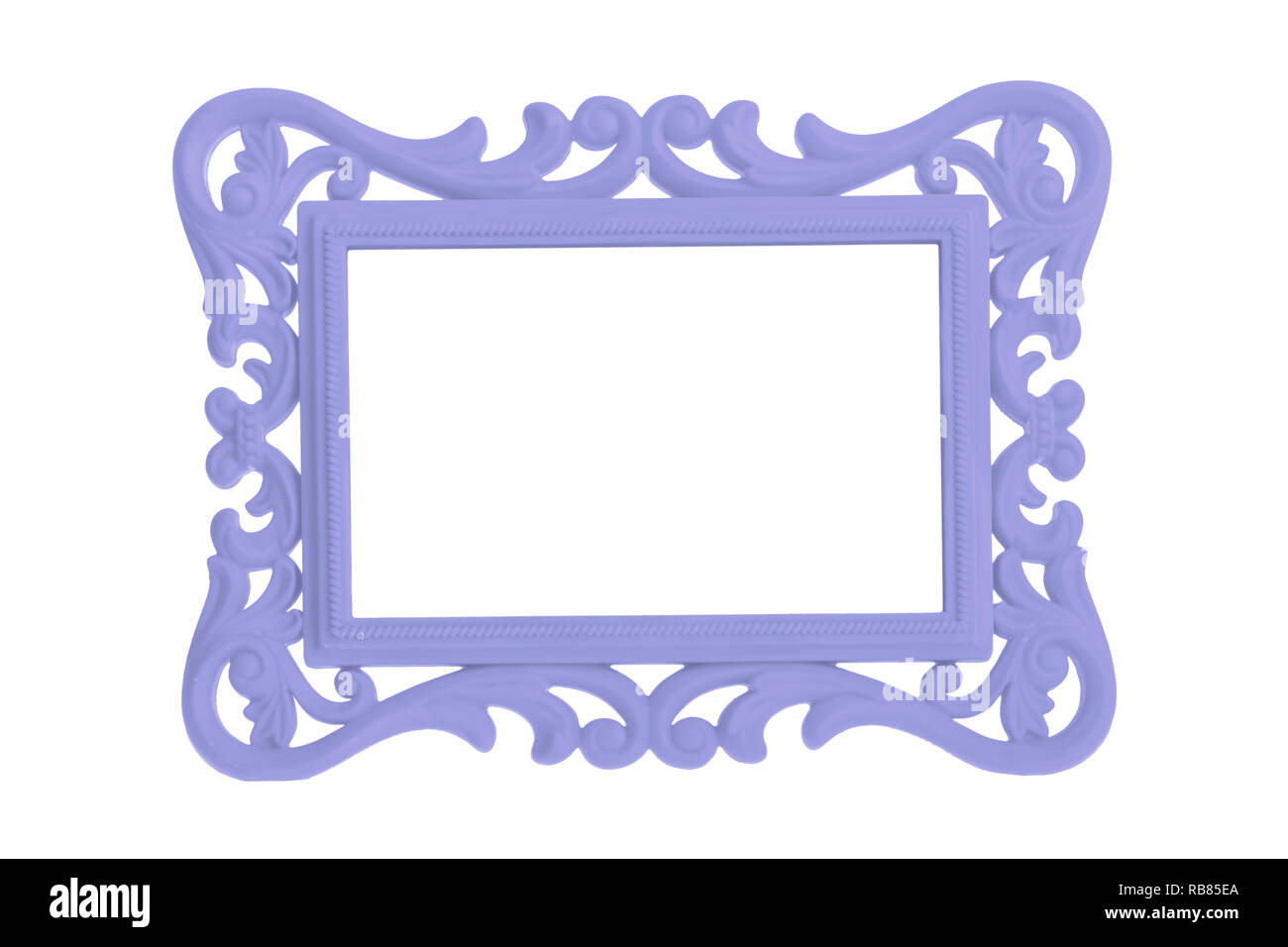 Plastica moderna colore brillante picture frame con lo stile antico isolato su sfondo bianco. Foto Stock