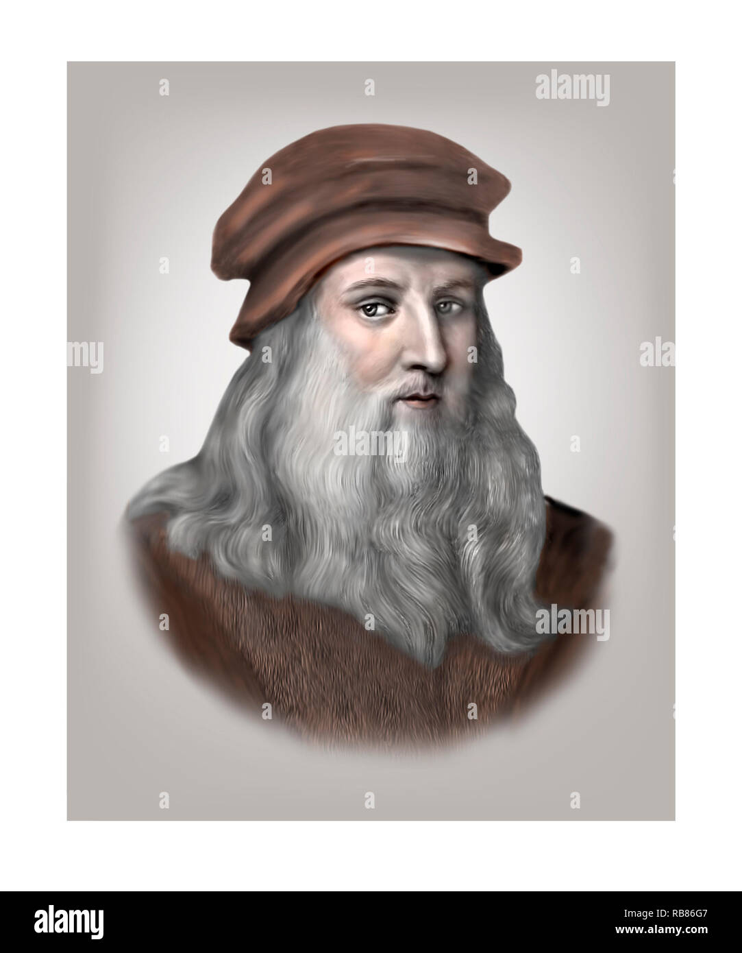 Leonardo da Vinci 1452-1519 pittore italiano scultore architetto ingegnere Foto Stock