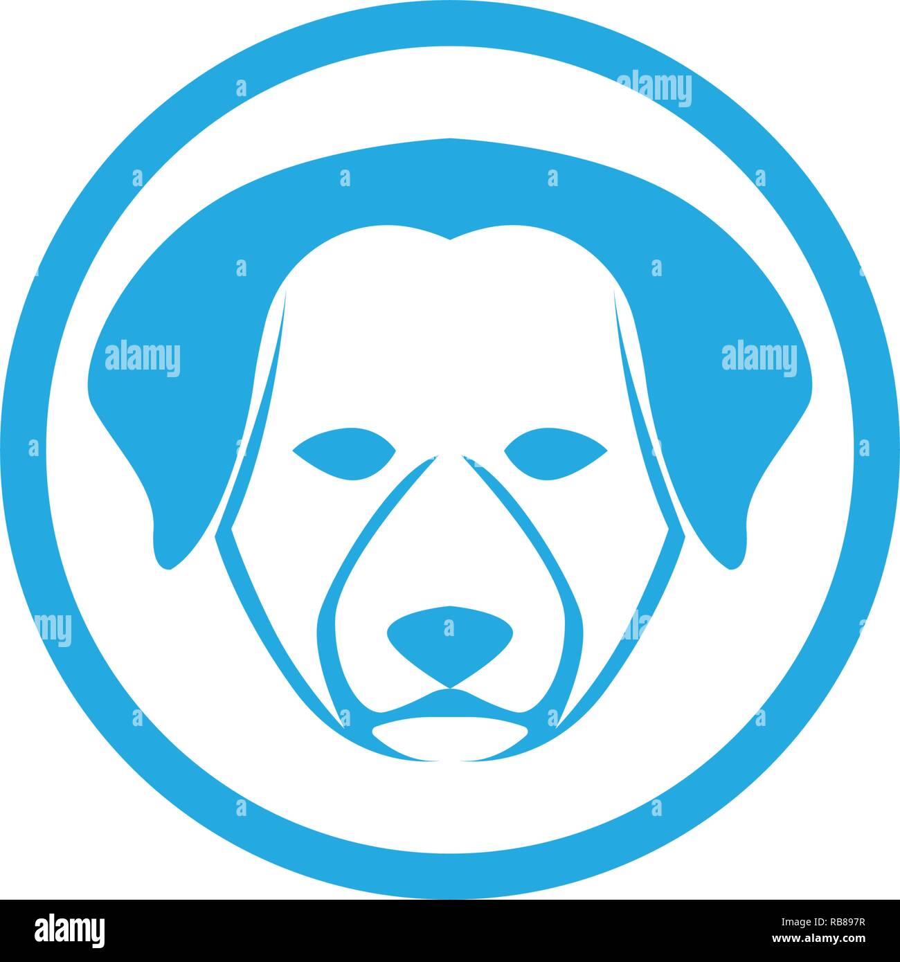 Testa di cane simbolo e logo Illustrazione Vettoriale