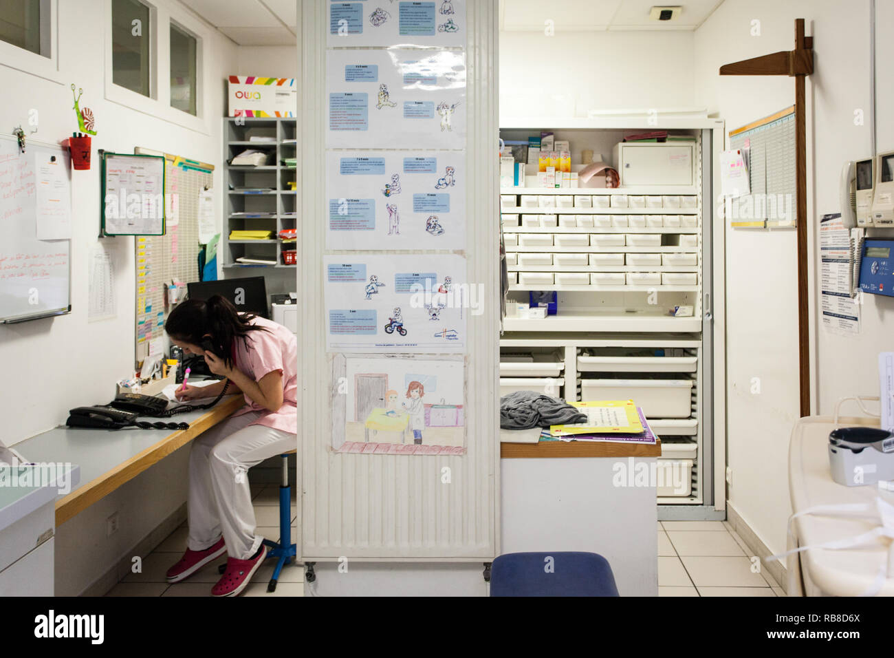 Ufficio principale in un servizio pediatrico Foto Stock