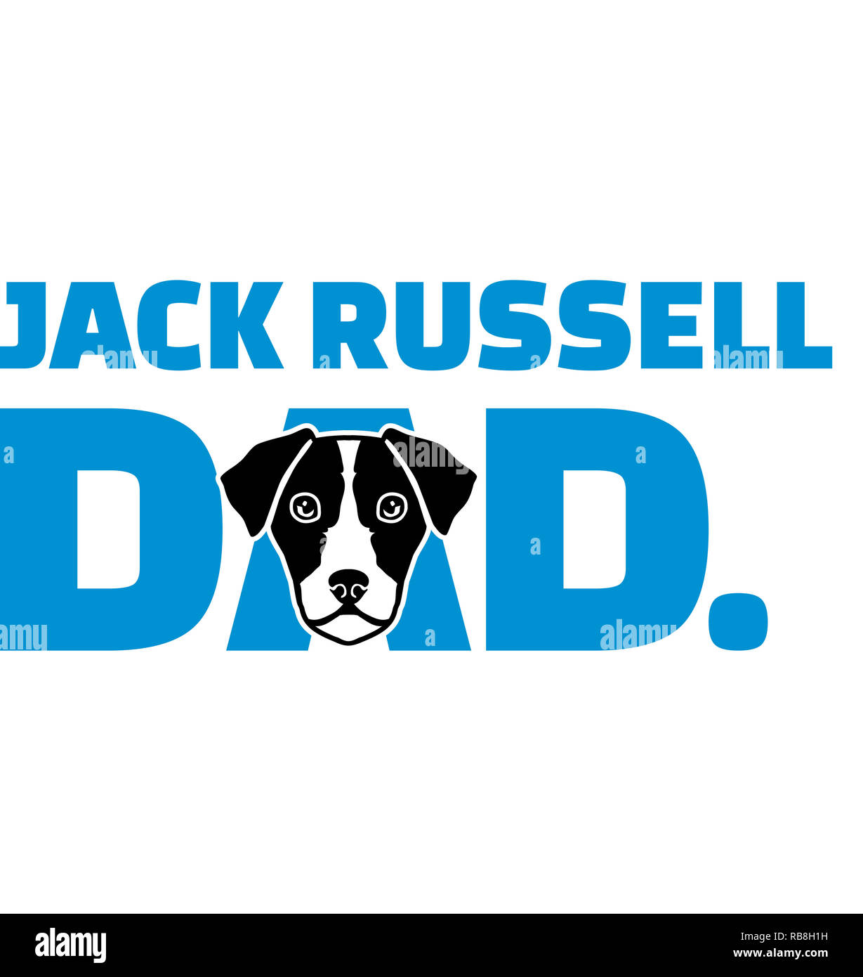 Jack Russell Terrier miglior papà mai blu Foto Stock