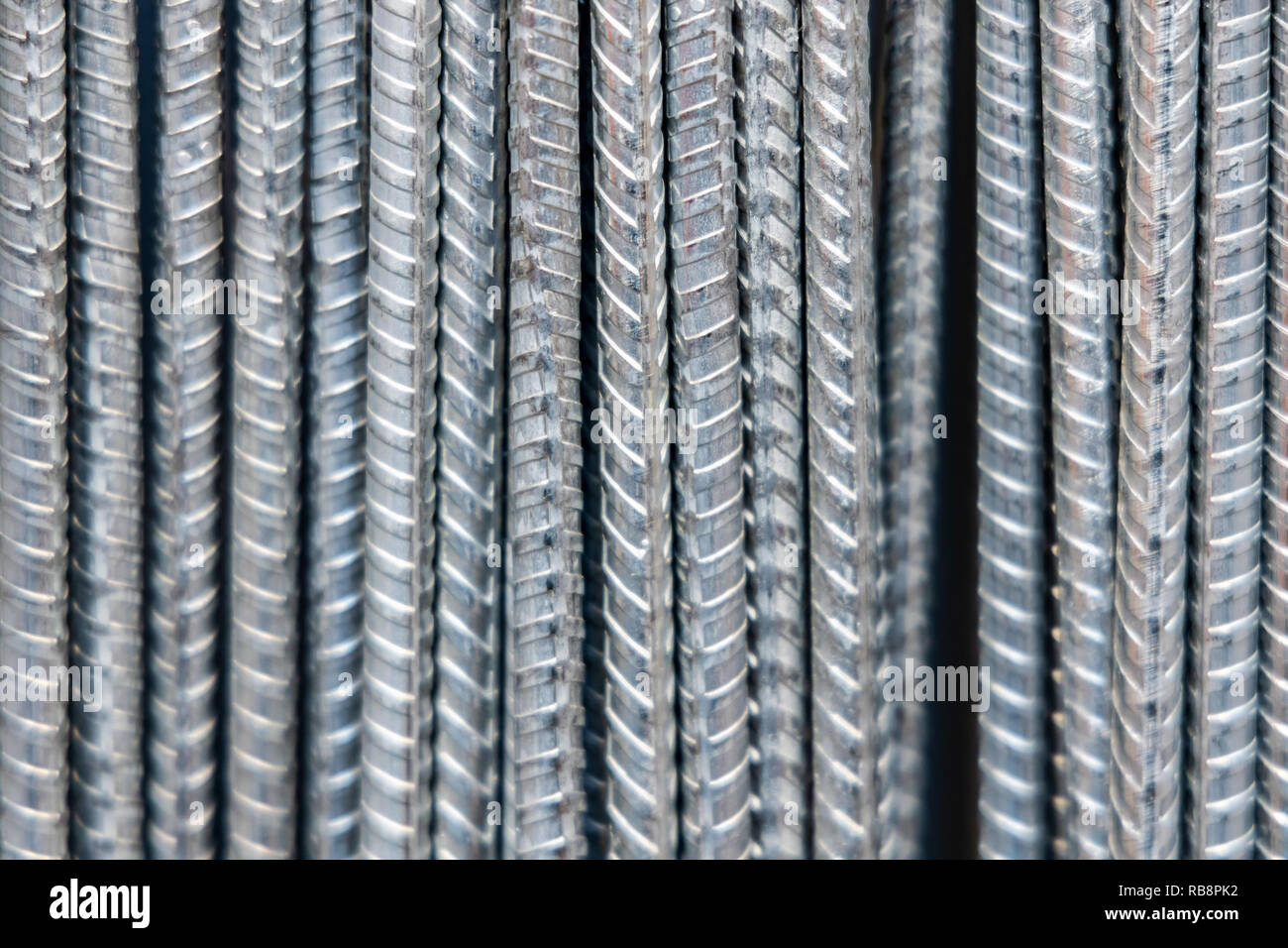 Materiale da costruzione - rebar - barra di rinforzo Foto Stock