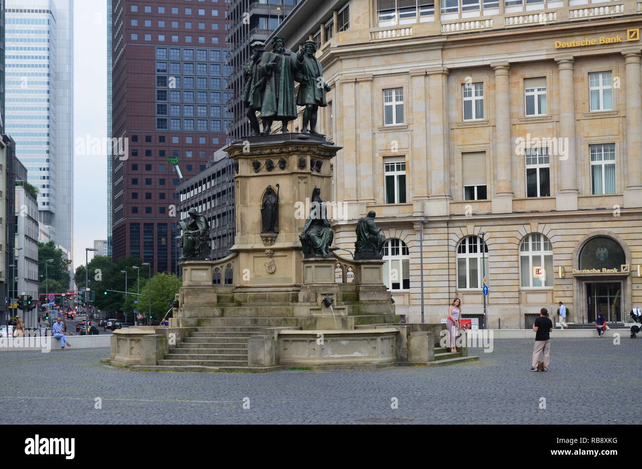 Johannes Gutenberg monumento Francoforte sul meno Foto Stock