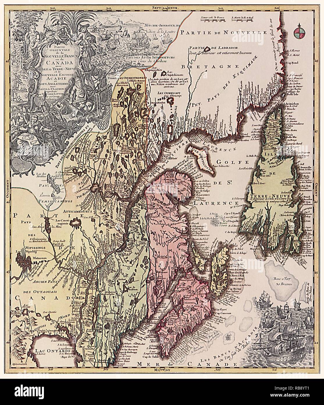 Mappa Canada 1762 Foto Stock