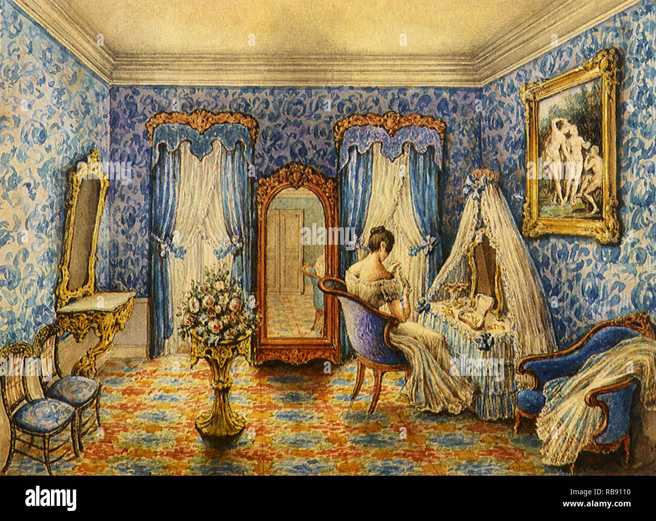 Secondo Impero Boudoir Foto Stock