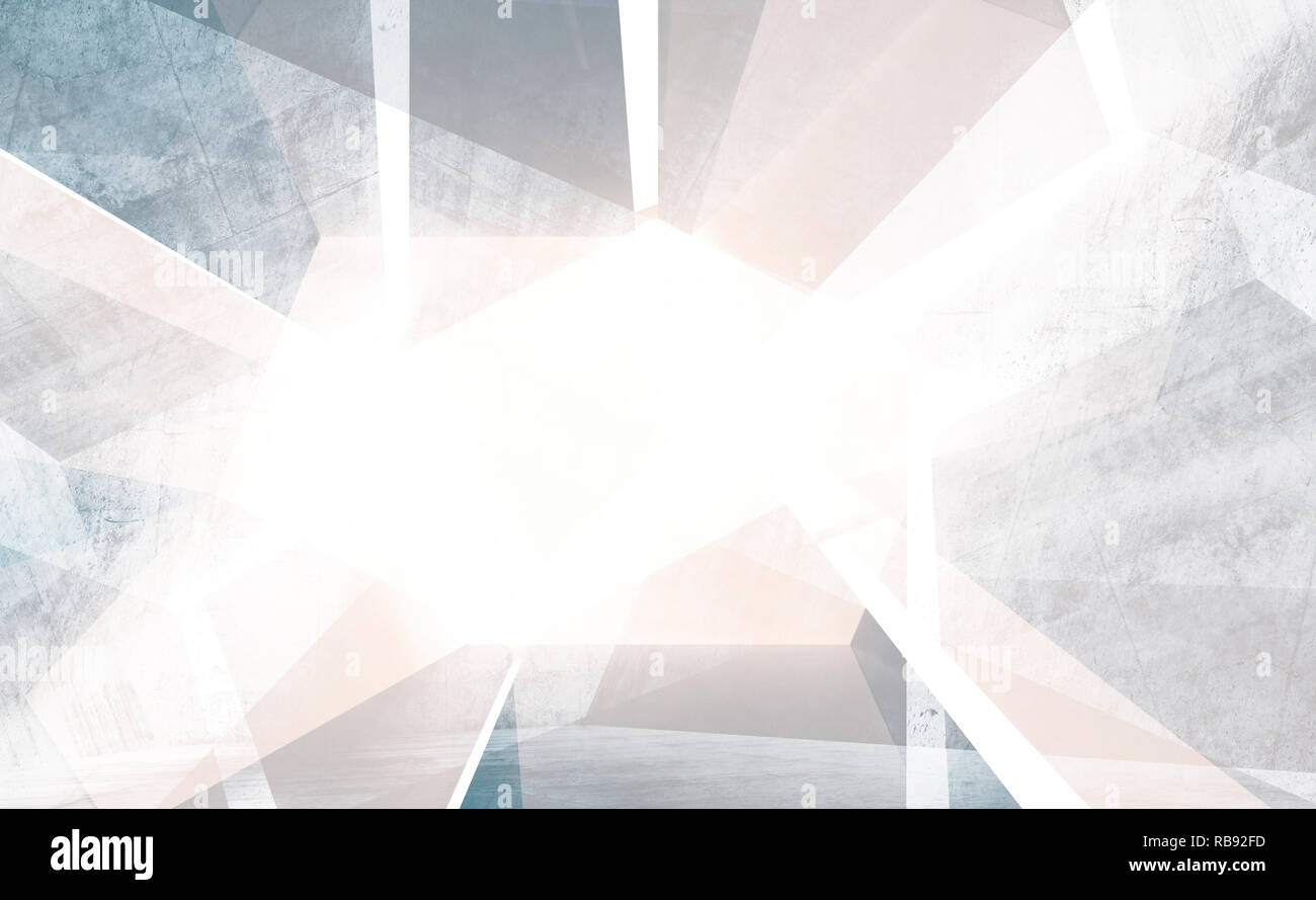 Sfondo digitale con luminose pareti di cemento. 3D render illustrazione Foto Stock