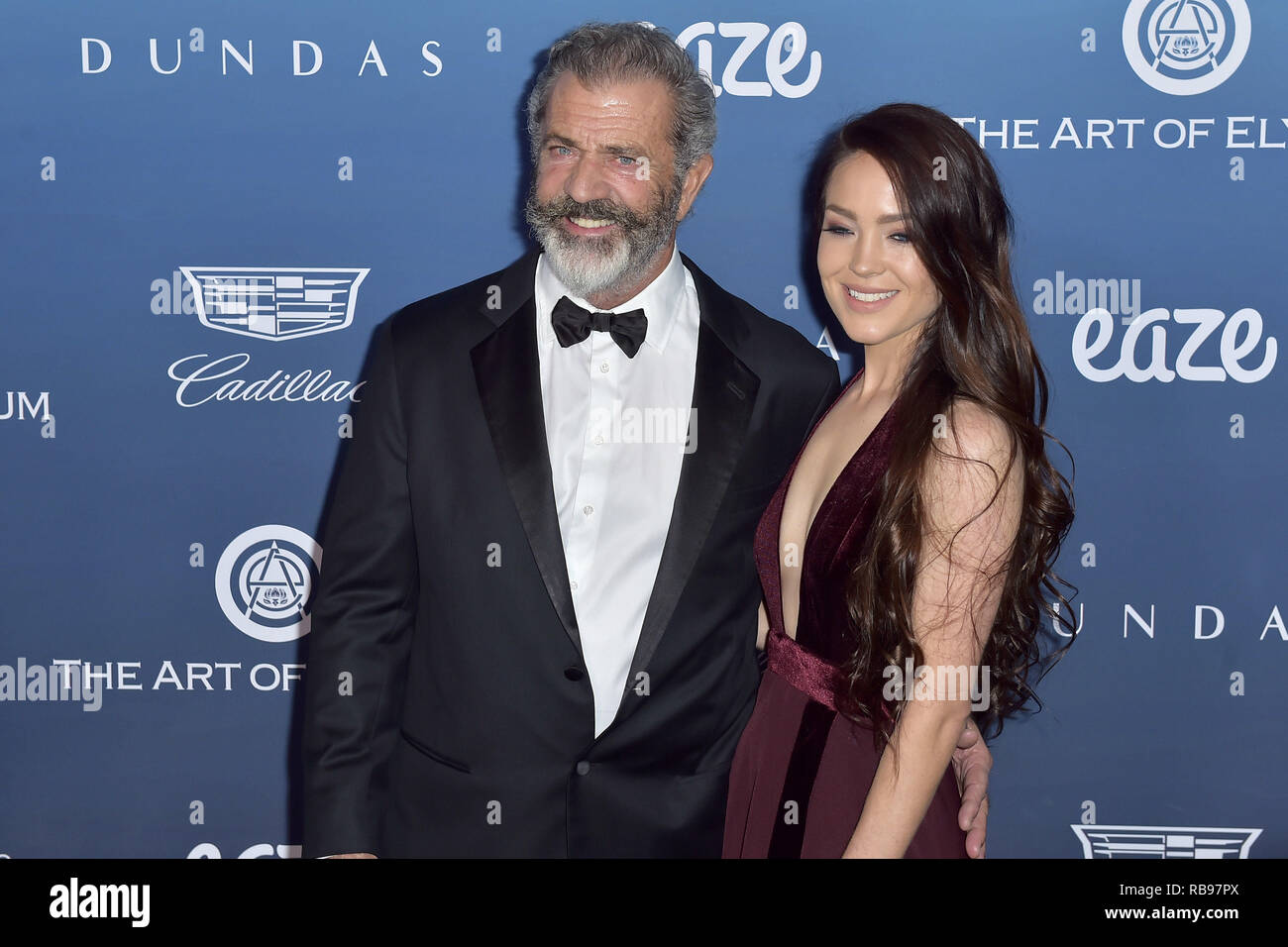 Mel Gibson e la sua fidanzata Rosalind Ross frequentando l'arte di Elysium la dodicesima celebrazione annuale - il cielo su Gennaio 5, 2019 a Los Angeles, California. | Utilizzo di tutto il mondo Foto Stock