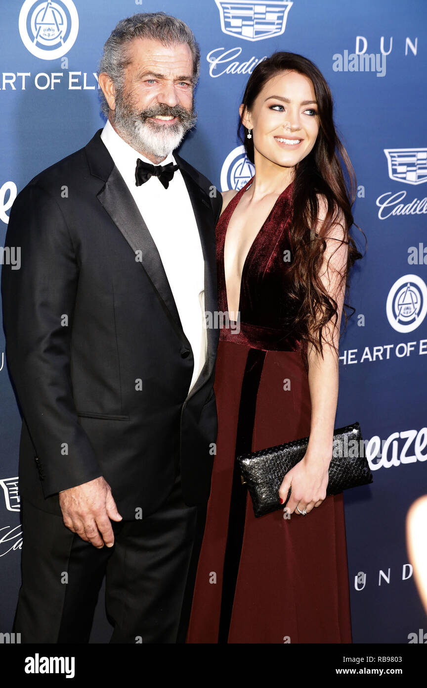 Mel Gibson e la sua fidanzata Rosalind Ross frequentando l'arte di Elysium la dodicesima celebrazione annuale - il cielo su Gennaio 5, 2019 a Los Angeles, California. | Utilizzo di tutto il mondo Foto Stock