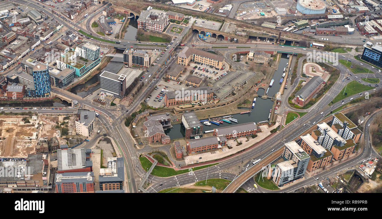 Sheffield Bacino del canale dall'aria, South Yorkshire, nell'Inghilterra del Nord, Regno Unito Foto Stock