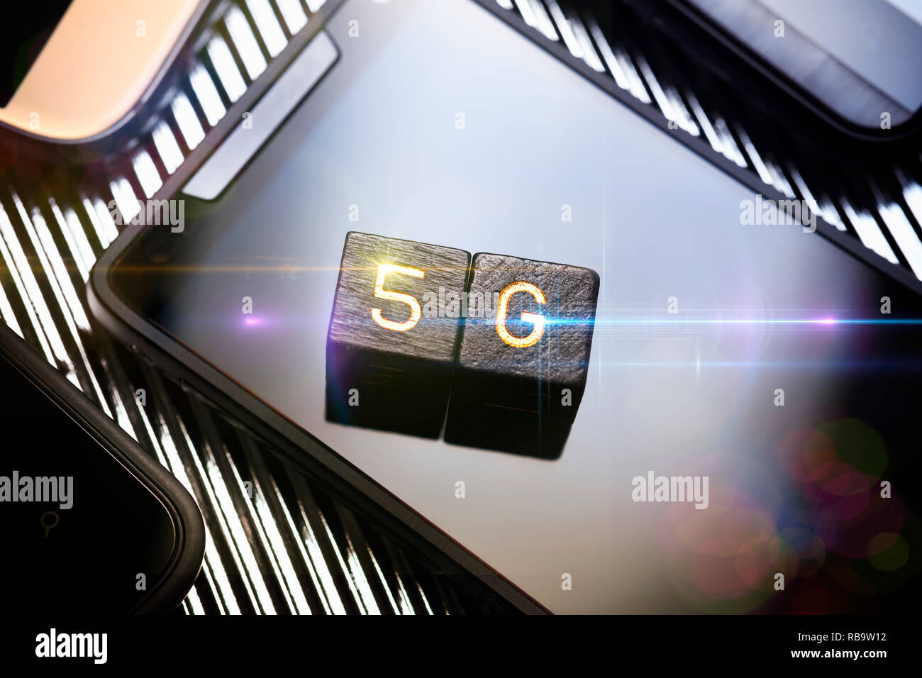 Gli smartphone, 5G mobile standard di comunicazione Foto Stock