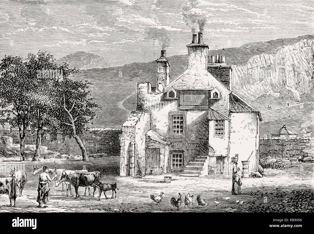 Il Diario di Holyrood, Edimburgo, Scozia, XIX secolo Foto Stock