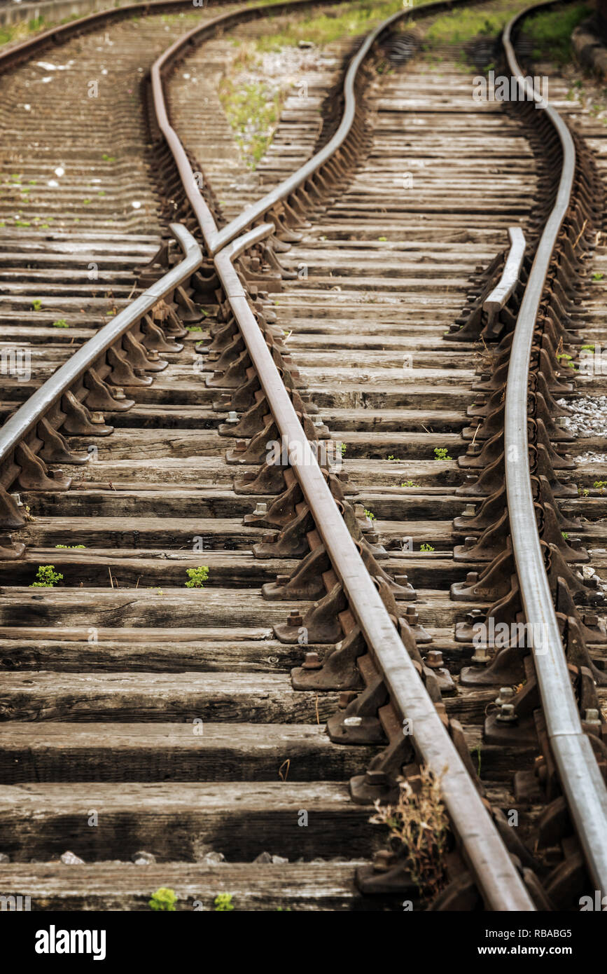Vecchi binari ferroviari Foto Stock