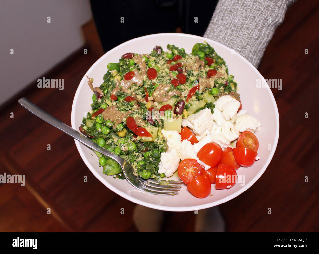 Gustosa e salutare veganfood, preparati con ingredienti freschi a casa Foto Stock
