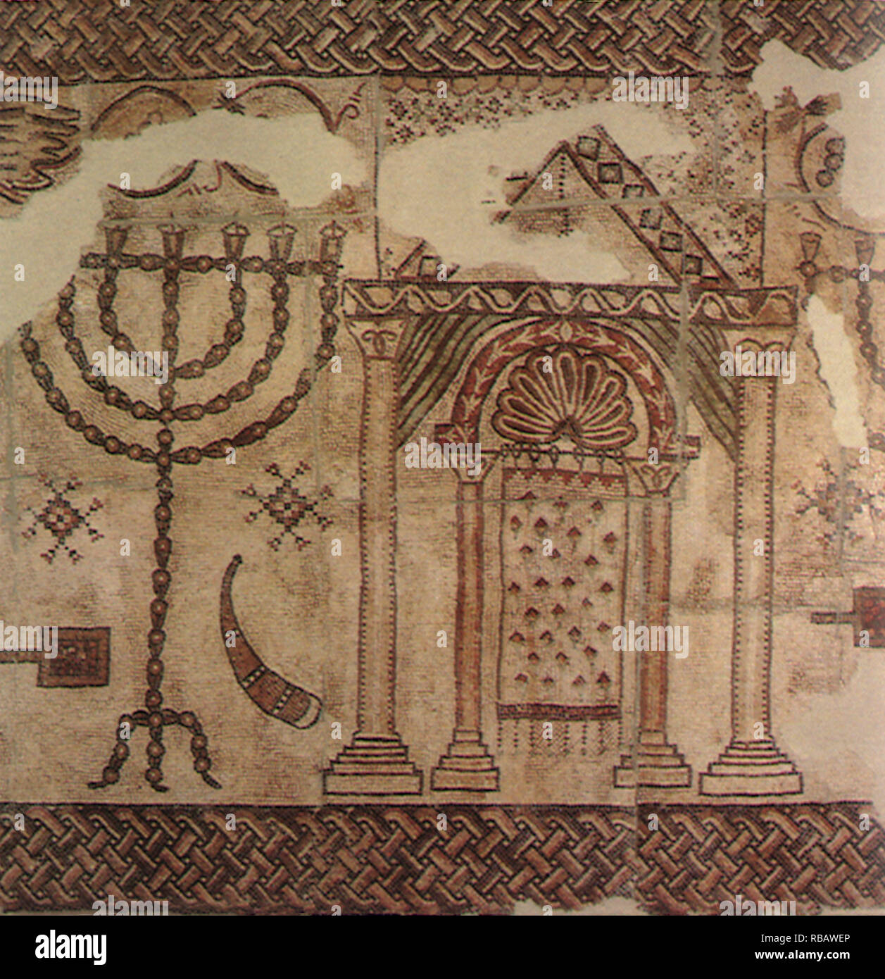 Il Menorah mosaico. Foto Stock