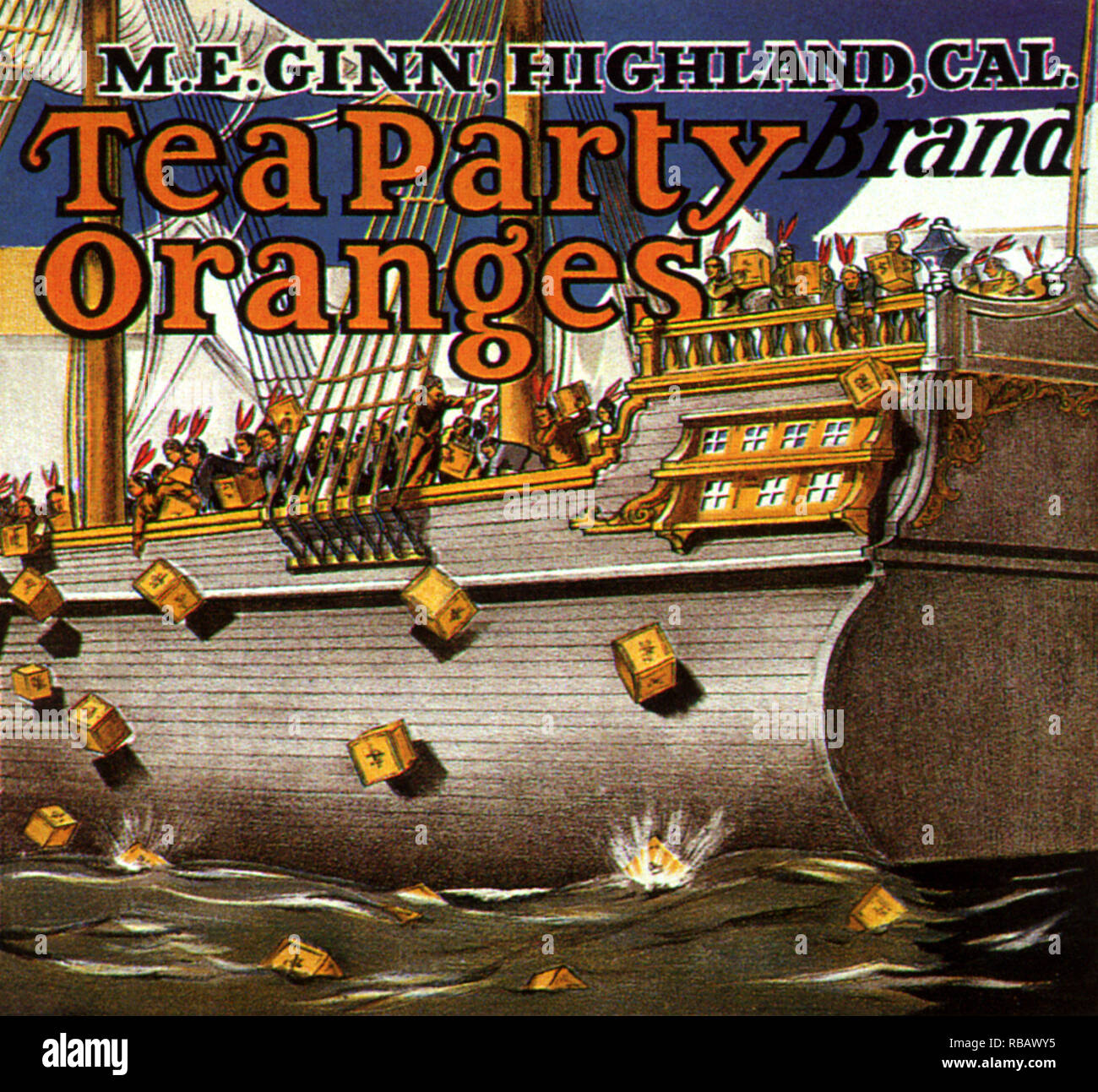 Il Boston Tea Party. Foto Stock