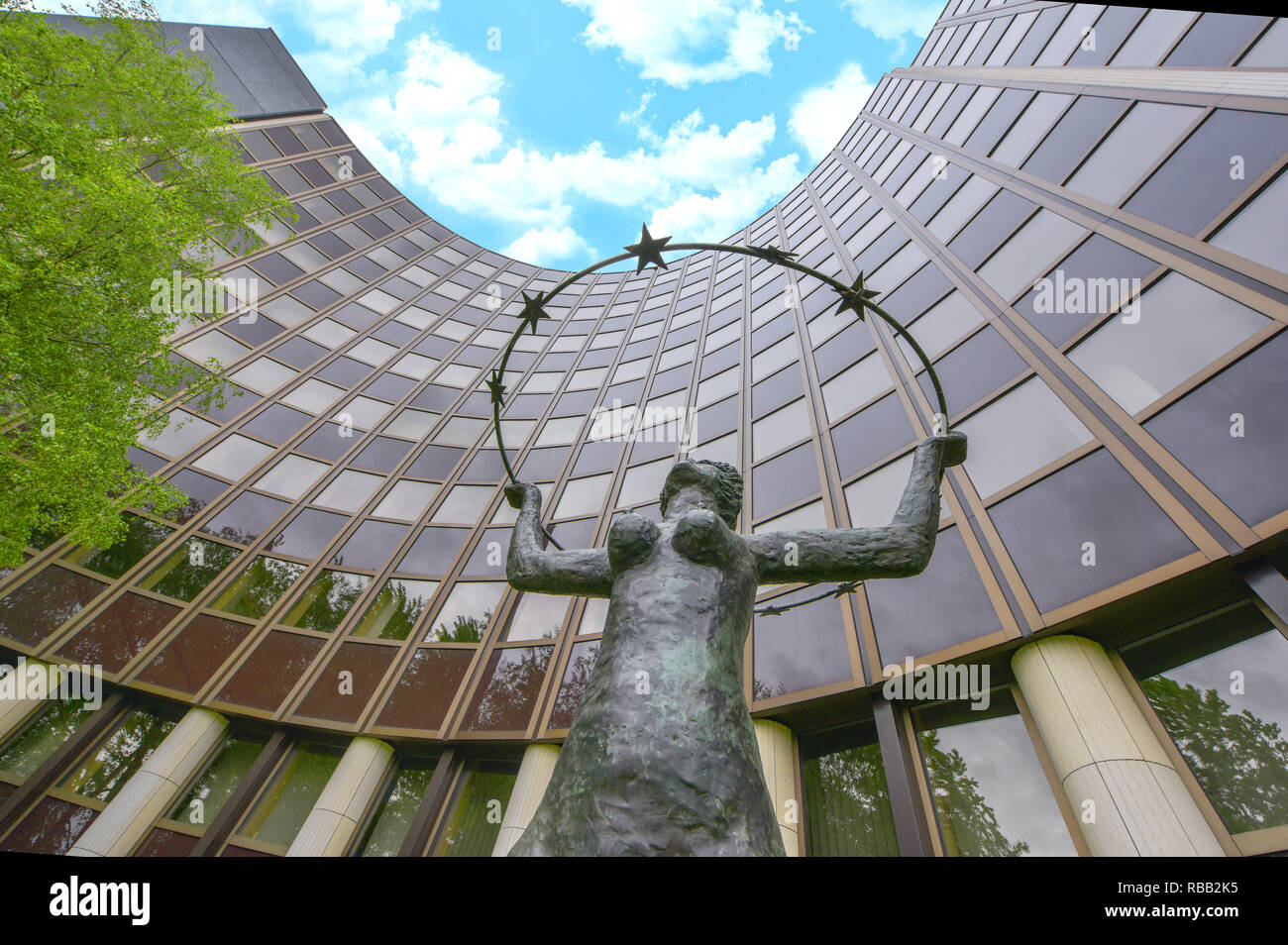Vista sul consiglio d'Europa edificio. Strasburgo, Francia Foto Stock