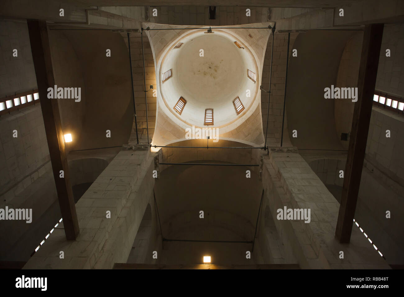 Gli interni della cattedrale di San Demetrio a Vladimir, Russia. Foto Stock