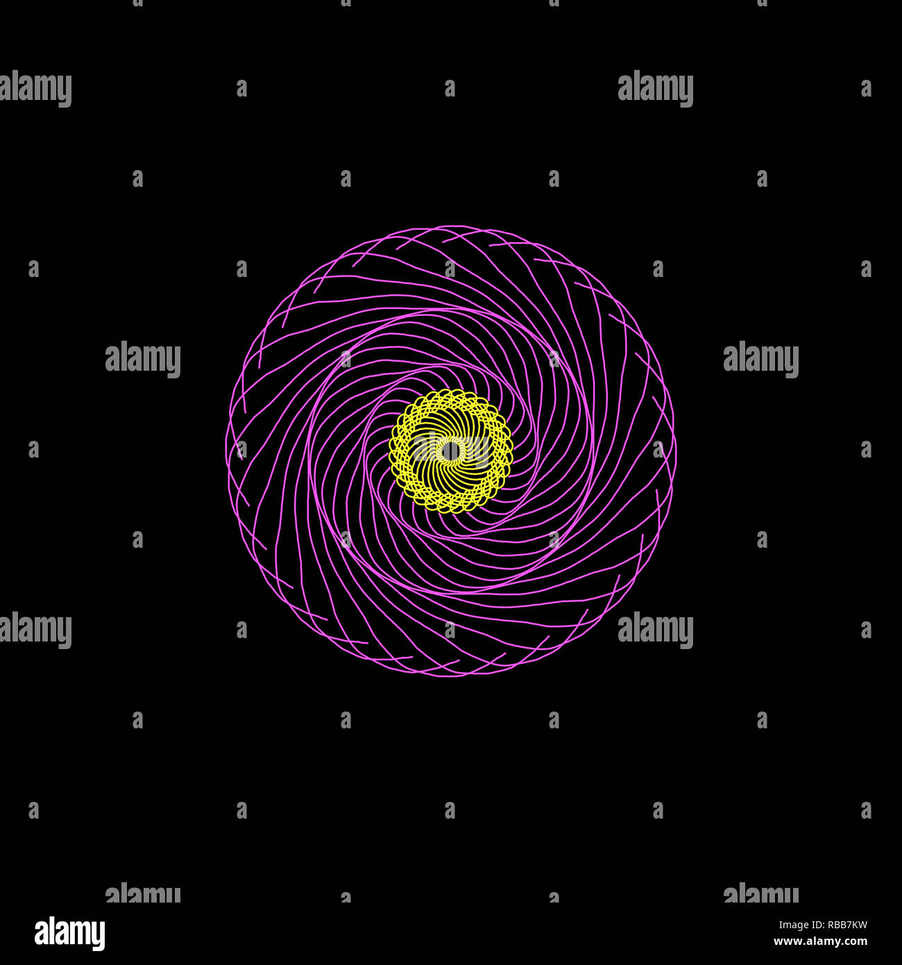 Illustrazione, semplice radiale stile mandala rendering, astratto pizzo circolare. Foto Stock