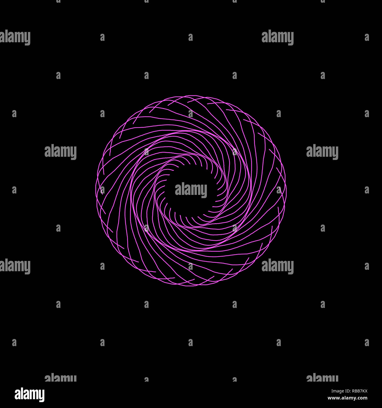 Illustrazione, semplice radiale stile mandala rendering, astratto pizzo circolare. Foto Stock