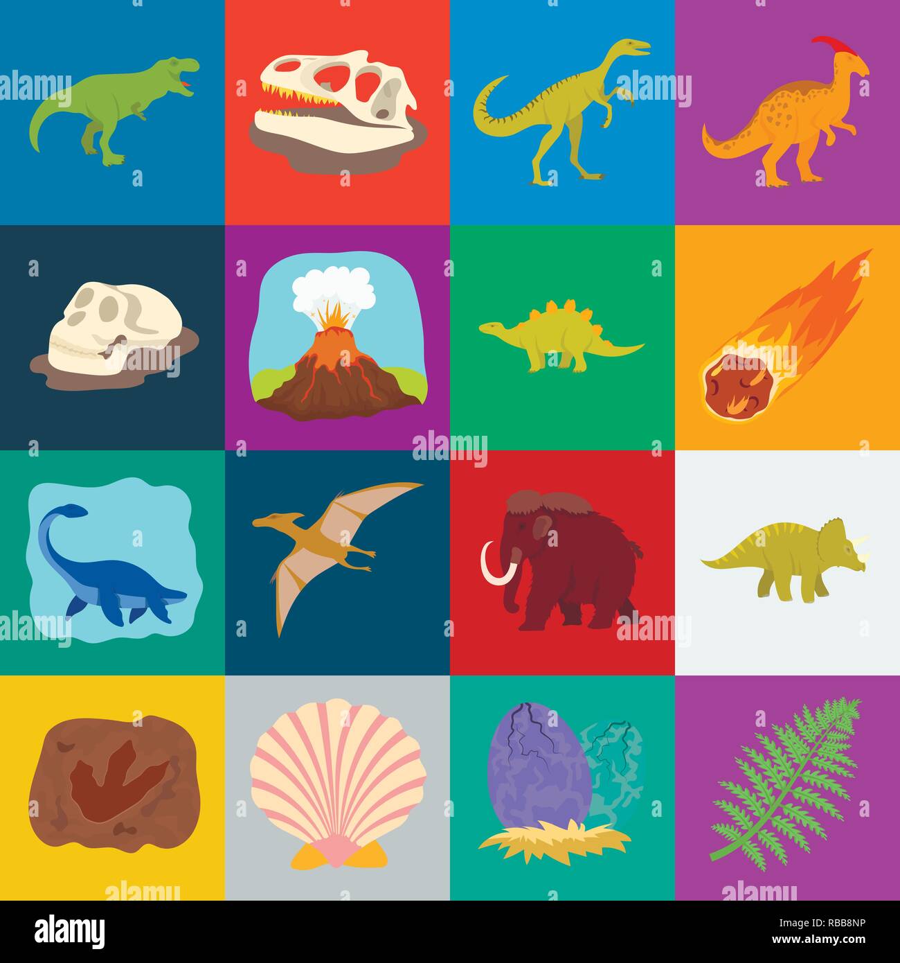 L'età,animale,antichità,l'arte,cartoon,raccolta,design,dinosauro,dinosauri,l'uovo,eruzione,l'estinto,fiamma,footprint,fossili,gallimimus,erbivoro,uomo,icona,immagine,isolato,jurassic,logo,mammifero,mammoth,meteorite,parasaurolophus,periodo,impianto,preistoria,pterodactyloidea,rimane,rock,mare,seashell,impostare,segno,stegosaurus,pietra,il simbolo,triceratops,tirannosauro,vettore,vulcano,web vettori vettore , Illustrazione Vettoriale