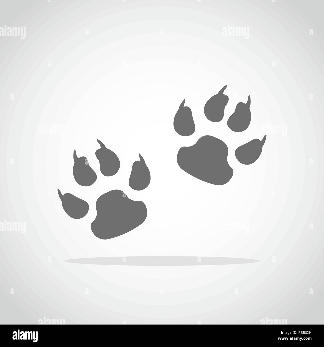 Cane o gatto paw icona Stampa. Illustrazione Vettoriale. Stampe della zampa in design piatto isolato Illustrazione Vettoriale