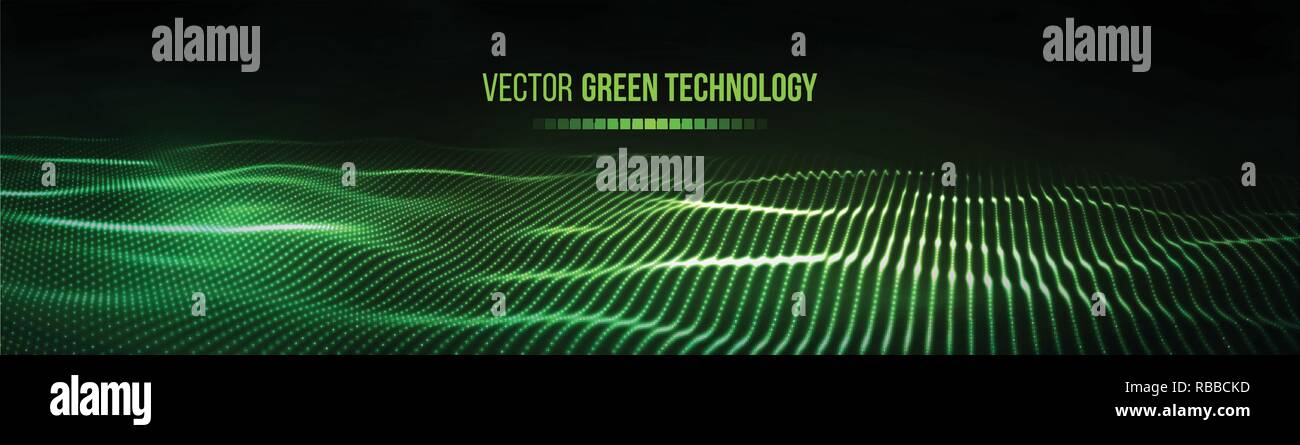 La tecnologia verde dello sfondo. Il futuristico illustrazione vettoriale. Dati di grandi dimensioni. EPS 10 Illustrazione Vettoriale