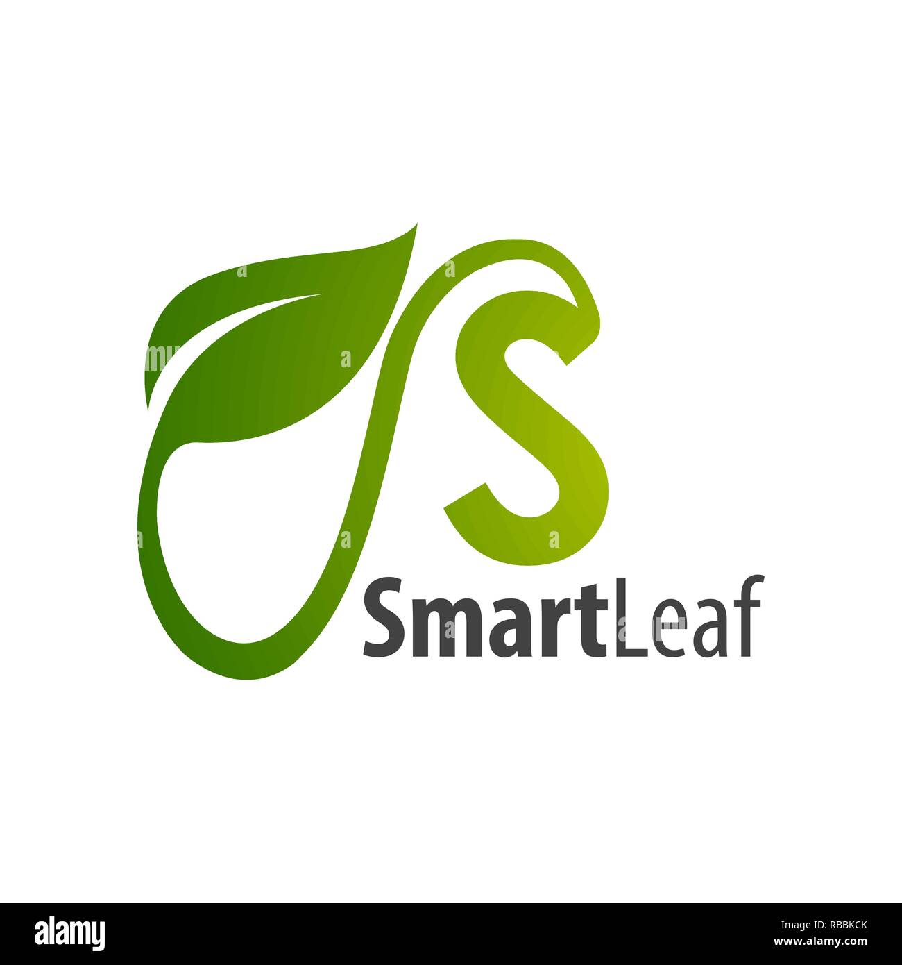 Smart leaf lettera iniziale d del logo concept design template idea Illustrazione Vettoriale