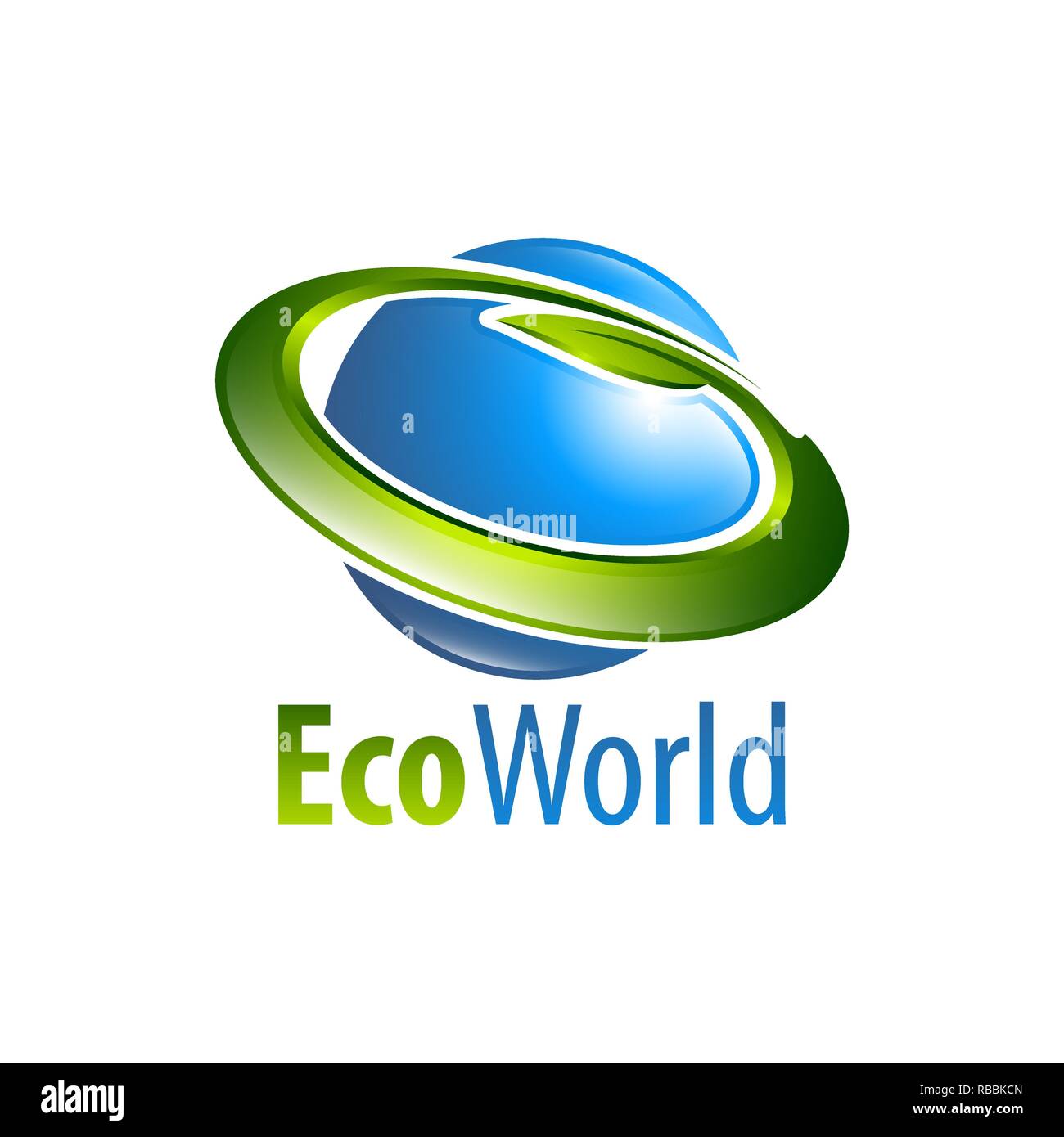 Eco mondiale globe cerchio logo foglia concept design template idea Illustrazione Vettoriale