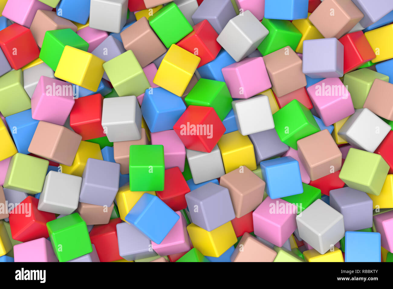 Modello 3D cubetti multicolore sfondo astratto Foto Stock