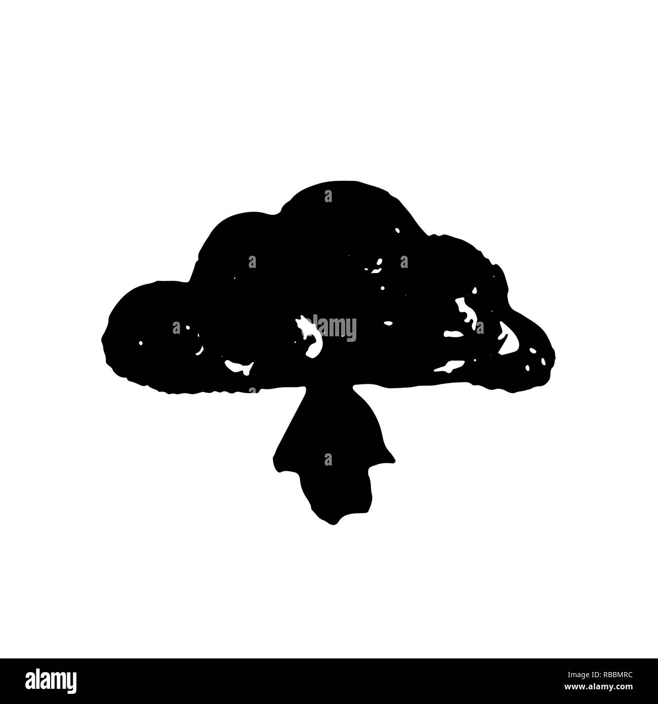 Cloud upload icona grunge. Vettore illustrazione inchiostro Illustrazione Vettoriale