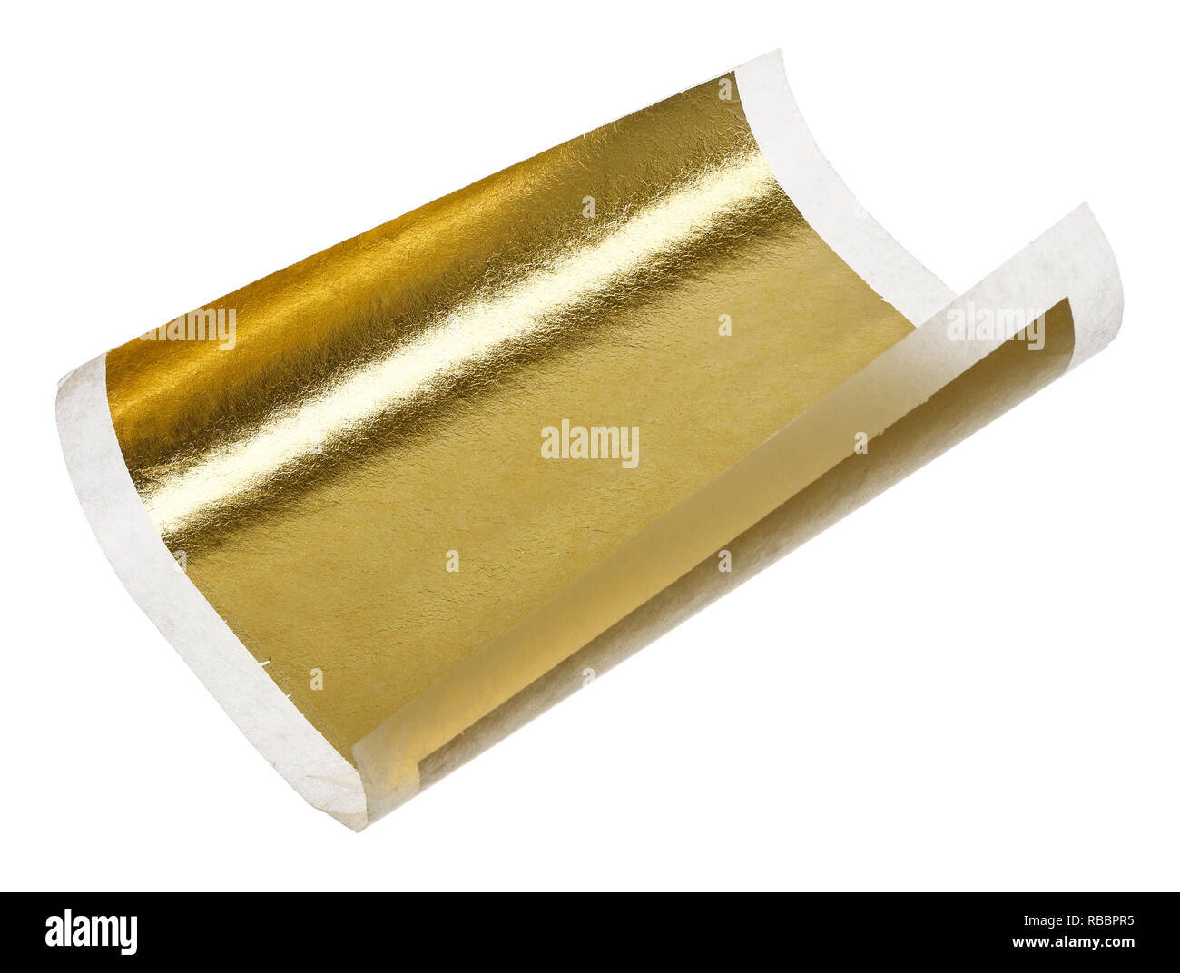 Un foglio di lamina d'oro per la doratura Foto Stock