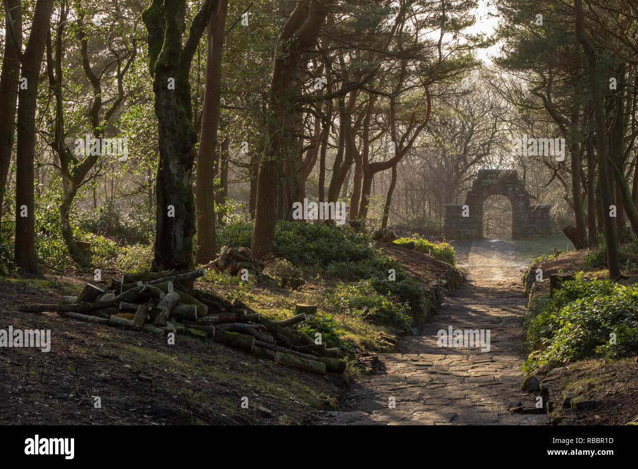 Giapponese giardini terrazzati a Rivington Pike Foto Stock