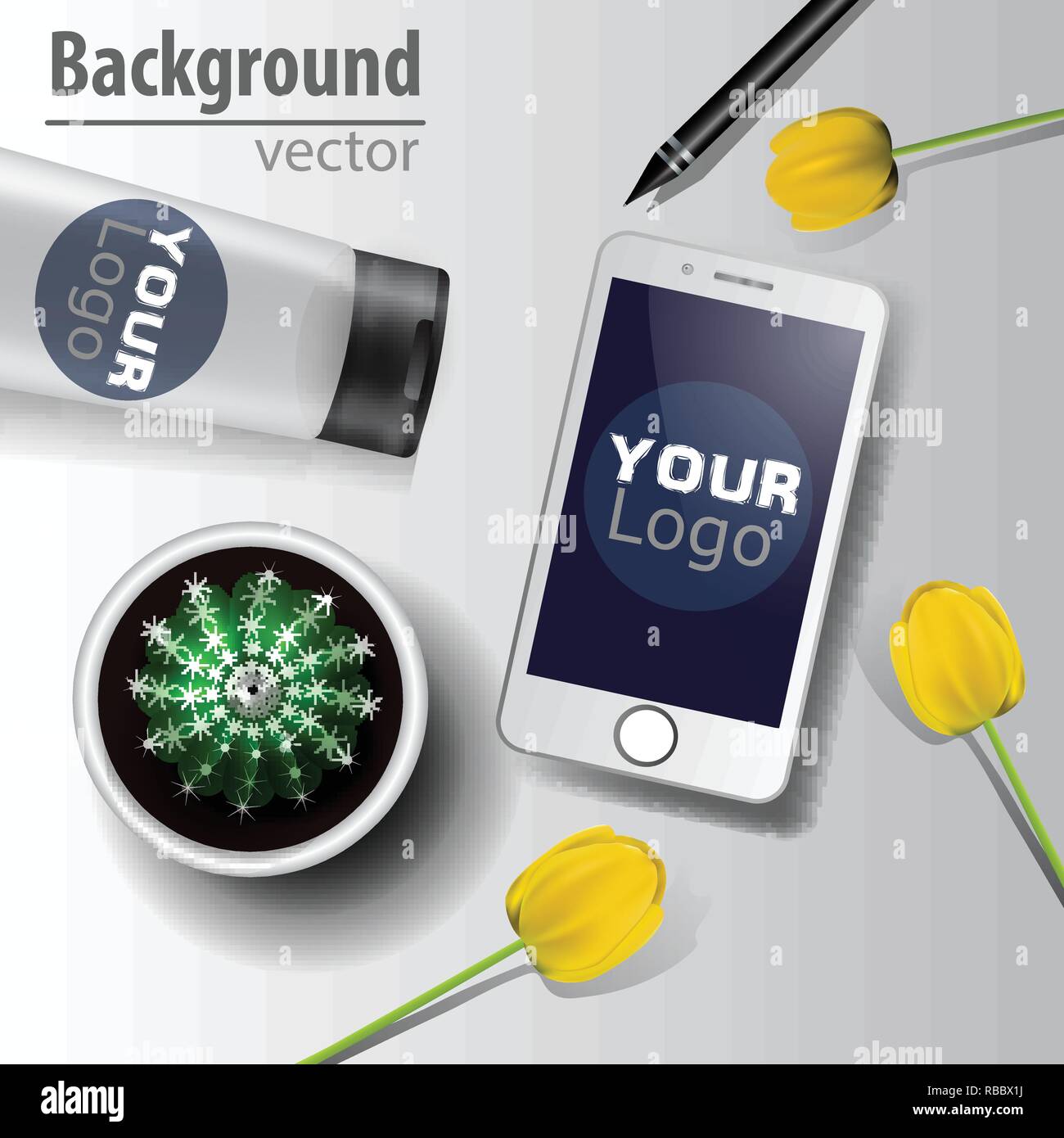 Donna blogger workspace con gli occhiali Illustrazione Vettoriale