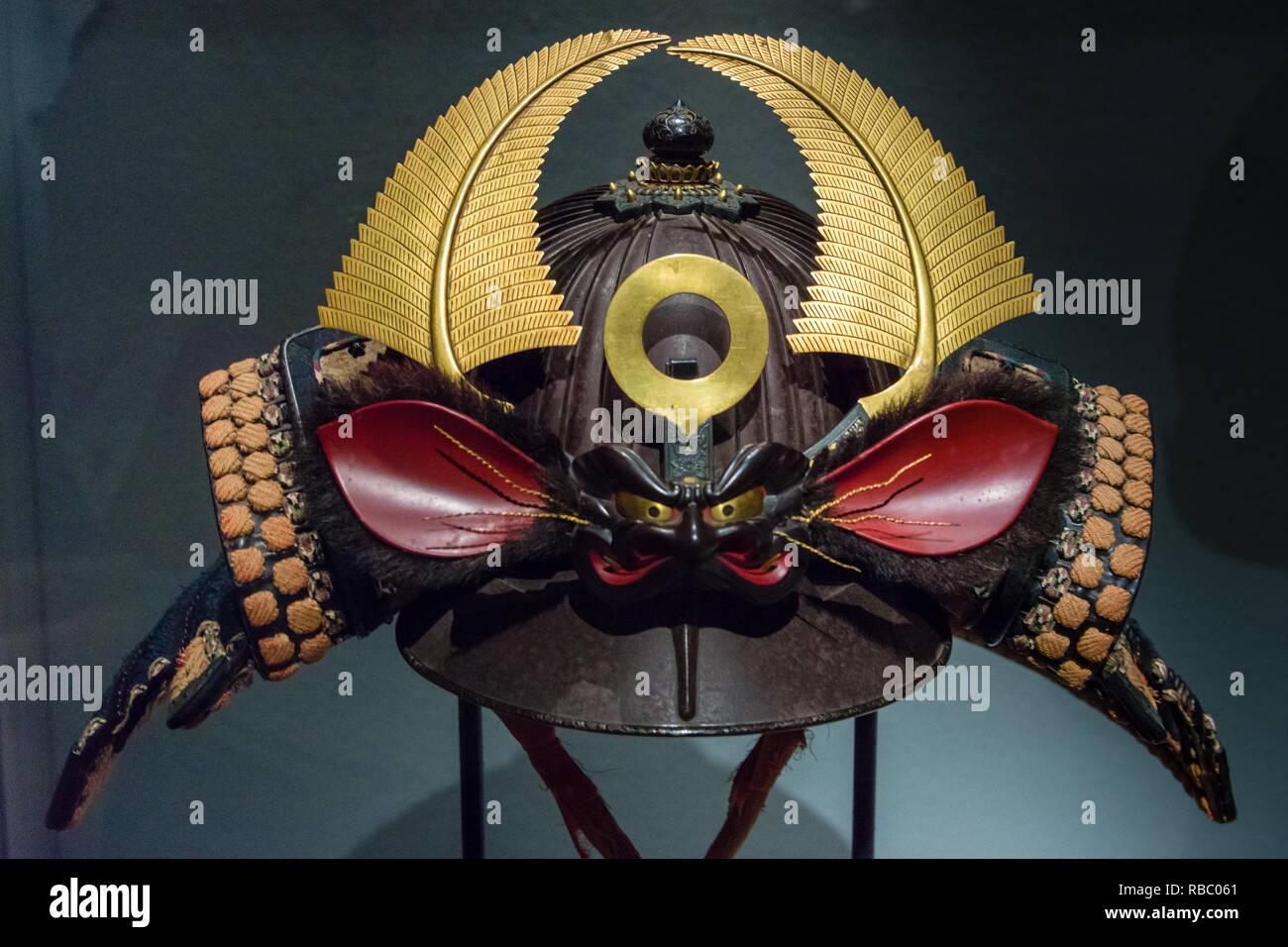Samurai Warrior casco Foto Stock