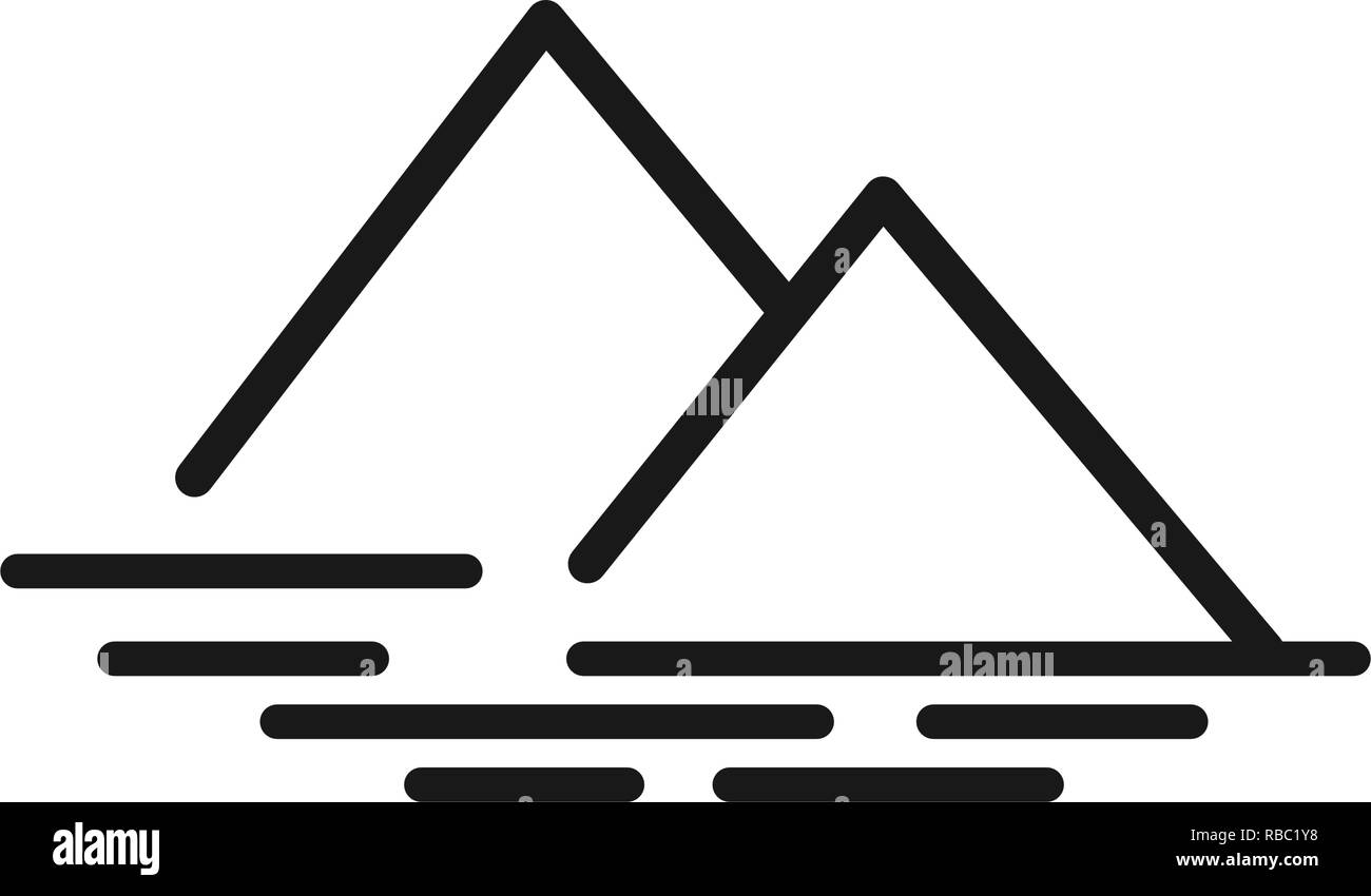 La montagna e l acqua di superficie di progettazione di grafica vettoriale il modello Illustrazione Vettoriale