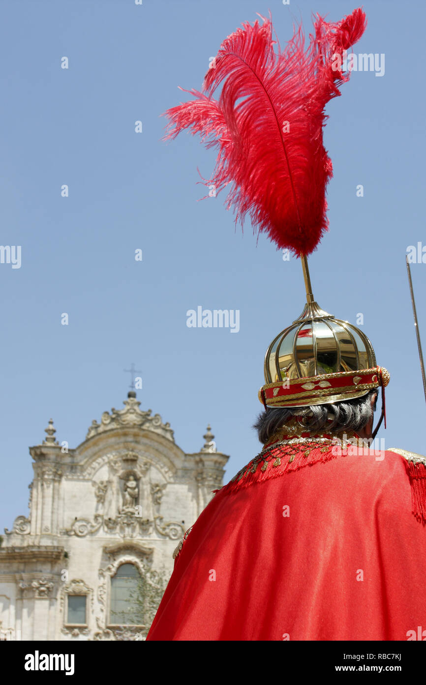 Italia Basilicata Matera - Festa della Madonna della Bruna - Cavaliere di Bruna Foto Stock