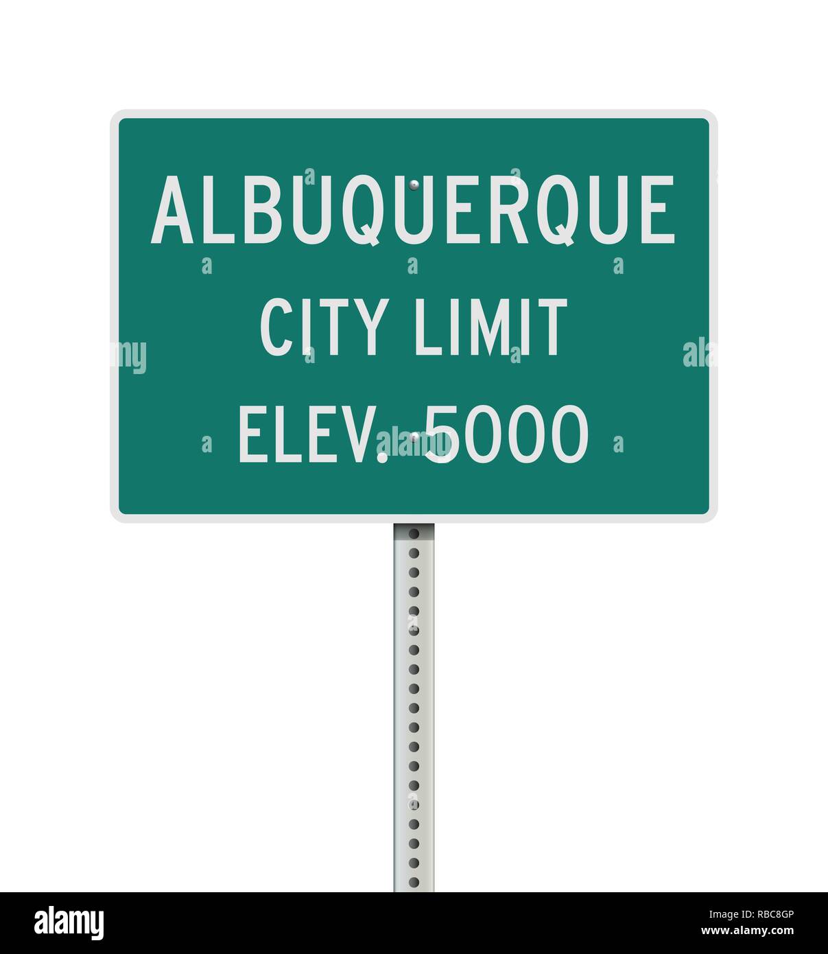 Illustrazione Vettoriale della città di Albuquerque limitare cartello verde Illustrazione Vettoriale