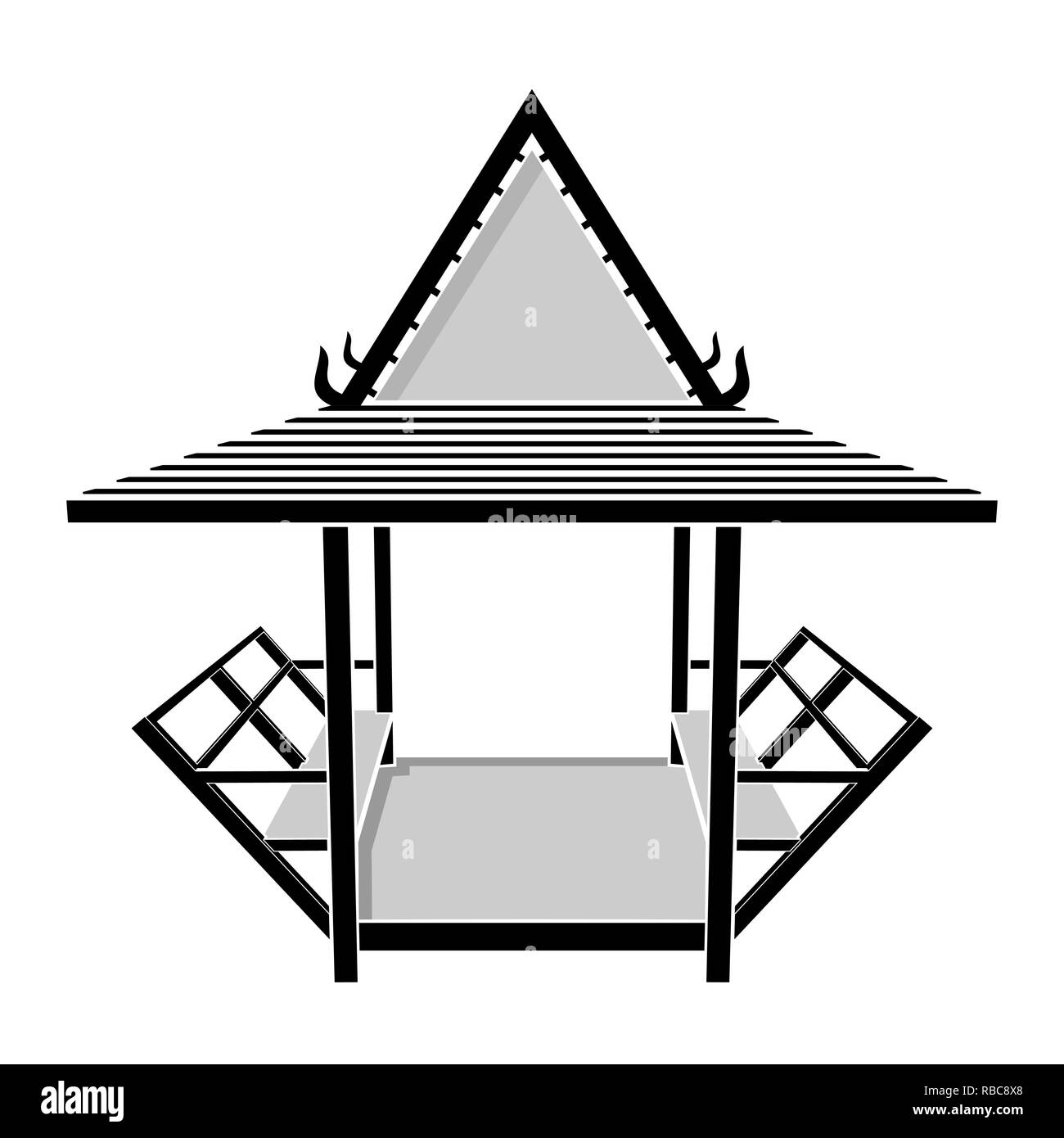 Padiglione di stile tailandese, gazebo, area riposo illustrazione vettoriale Illustrazione Vettoriale