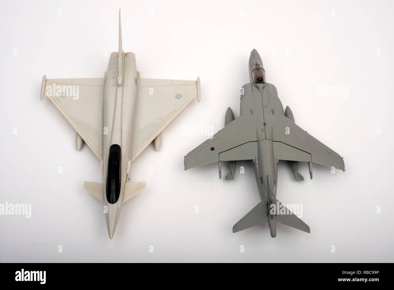 Airfix QuickBuild Euro Fighter e Harrier Jump Jet modelli Foto Stock