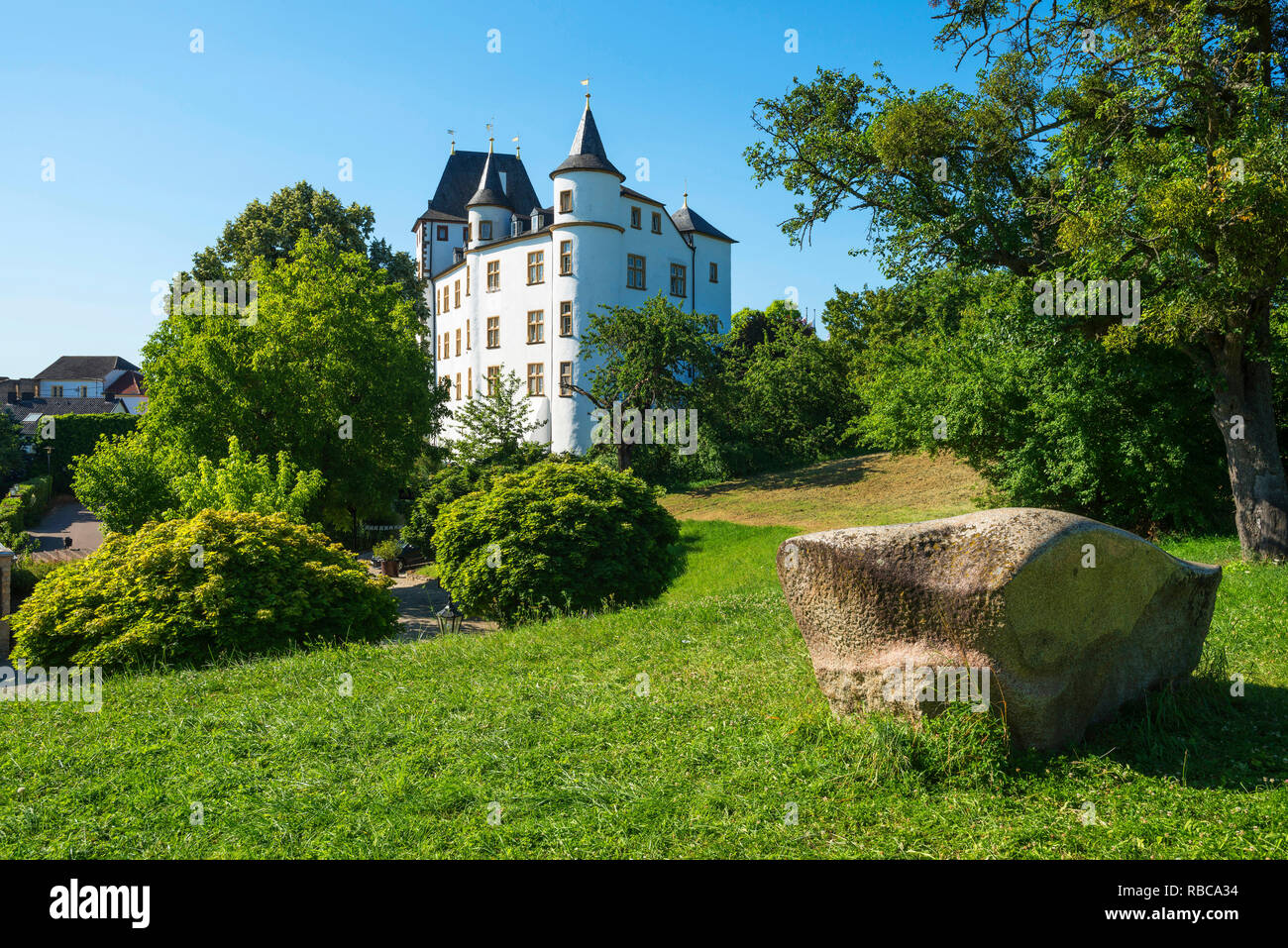 Castle Hotel, al casinò e al ristorante tre stelle Victor's Residenz, Nennig, la valle di Mosel, Saarland, Germania Foto Stock