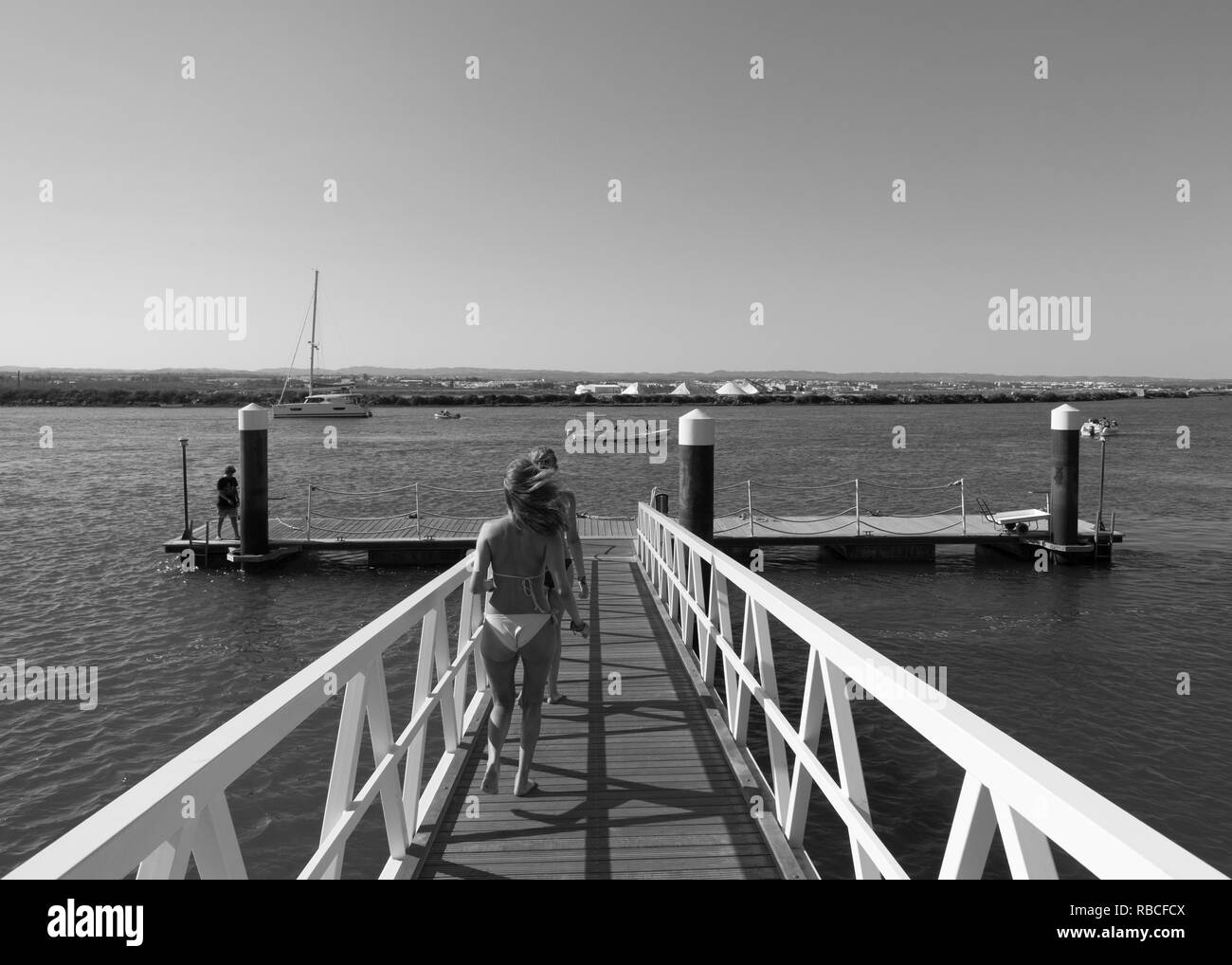 In esecuzione in acqua Foto Stock