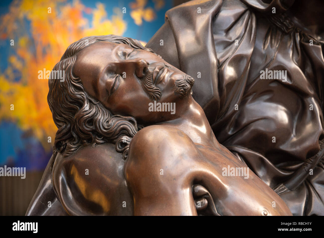 Replica in bronzo di Michelangelo Pieta a Wally Findlay gallerie su Worth Avenue a Palm Beach, Florida. (USA) Foto Stock