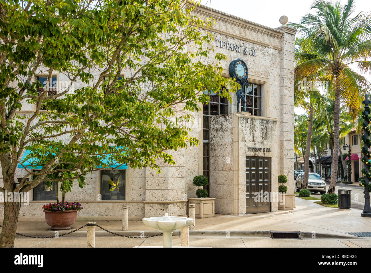 Tiffany & Co. su Worth Avenue a Palm Beach, Florida. (USA) Foto Stock